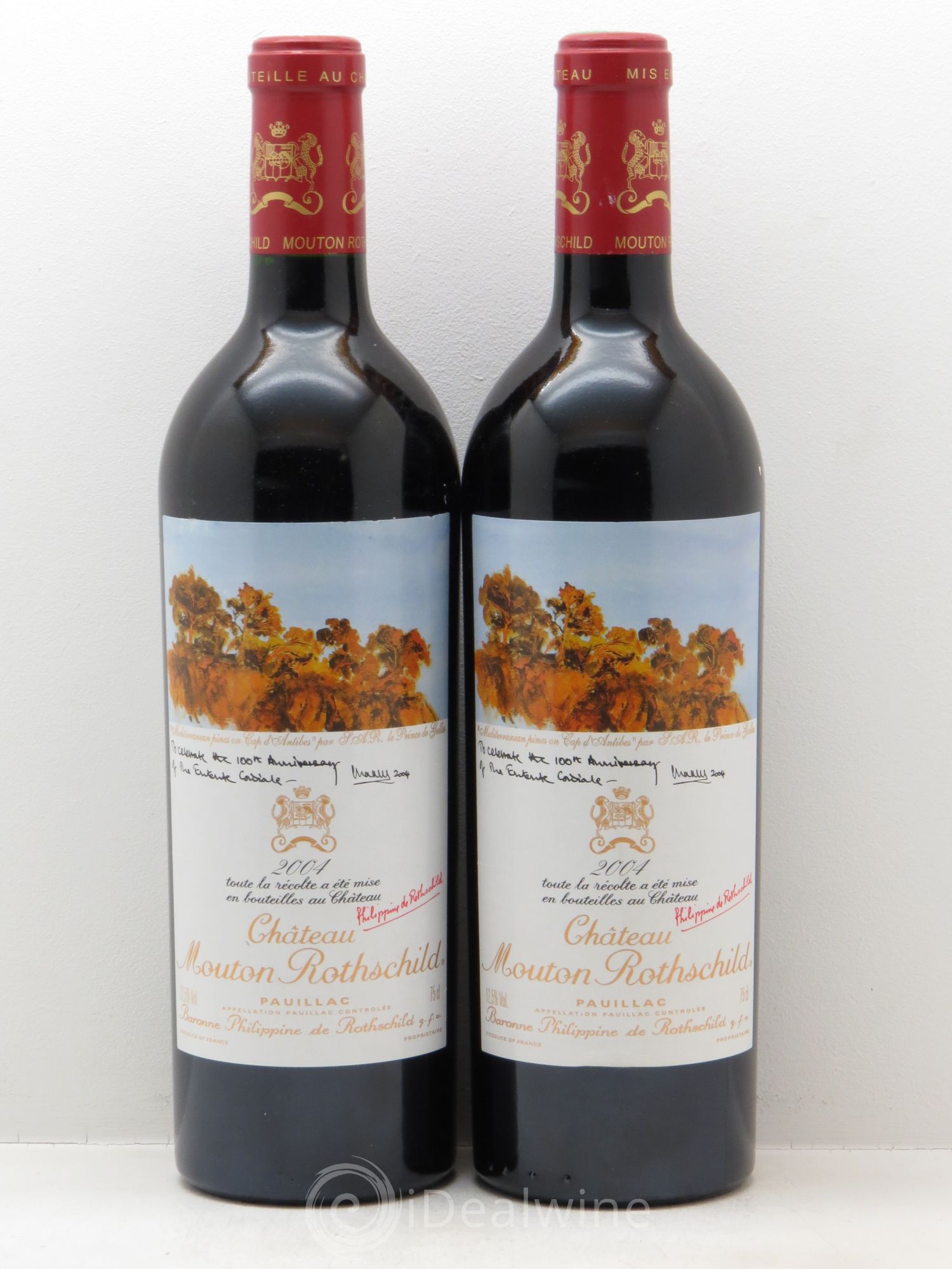 Château Mouton Rothschild 1er Grand Cru Classé 2004 - Lot de 2 bouteilles - 0