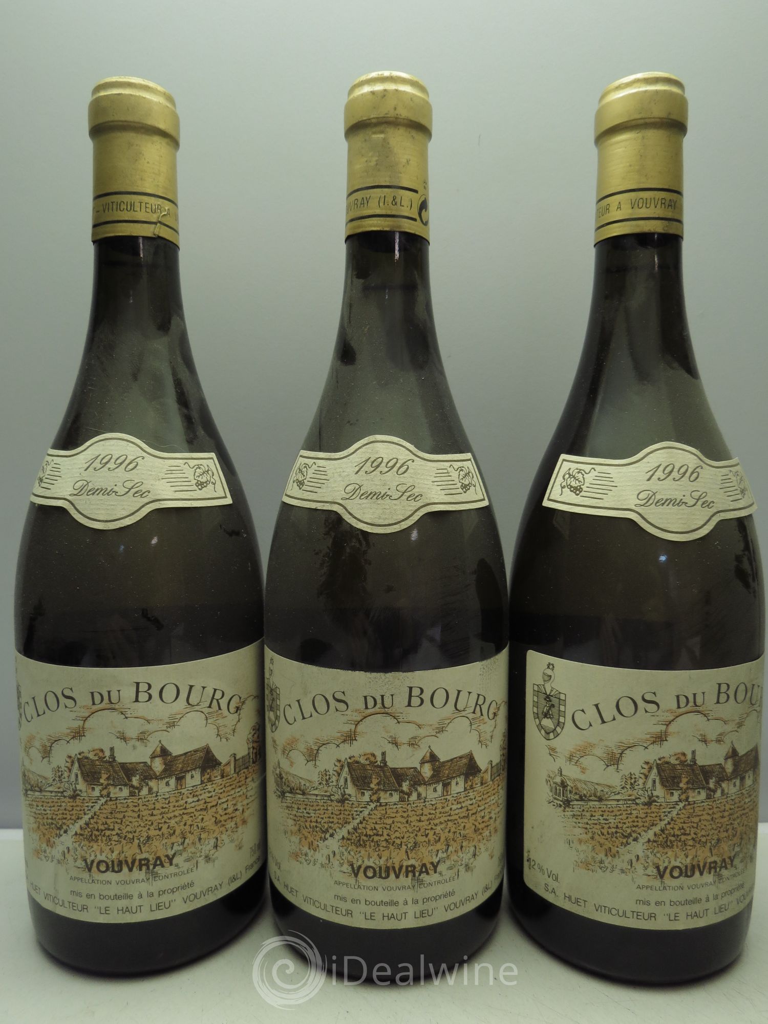 Vouvray Clos du Bourg Sec Domaine Huet (demi-sec) 1996 - Lot de 3 bouteilles - 0