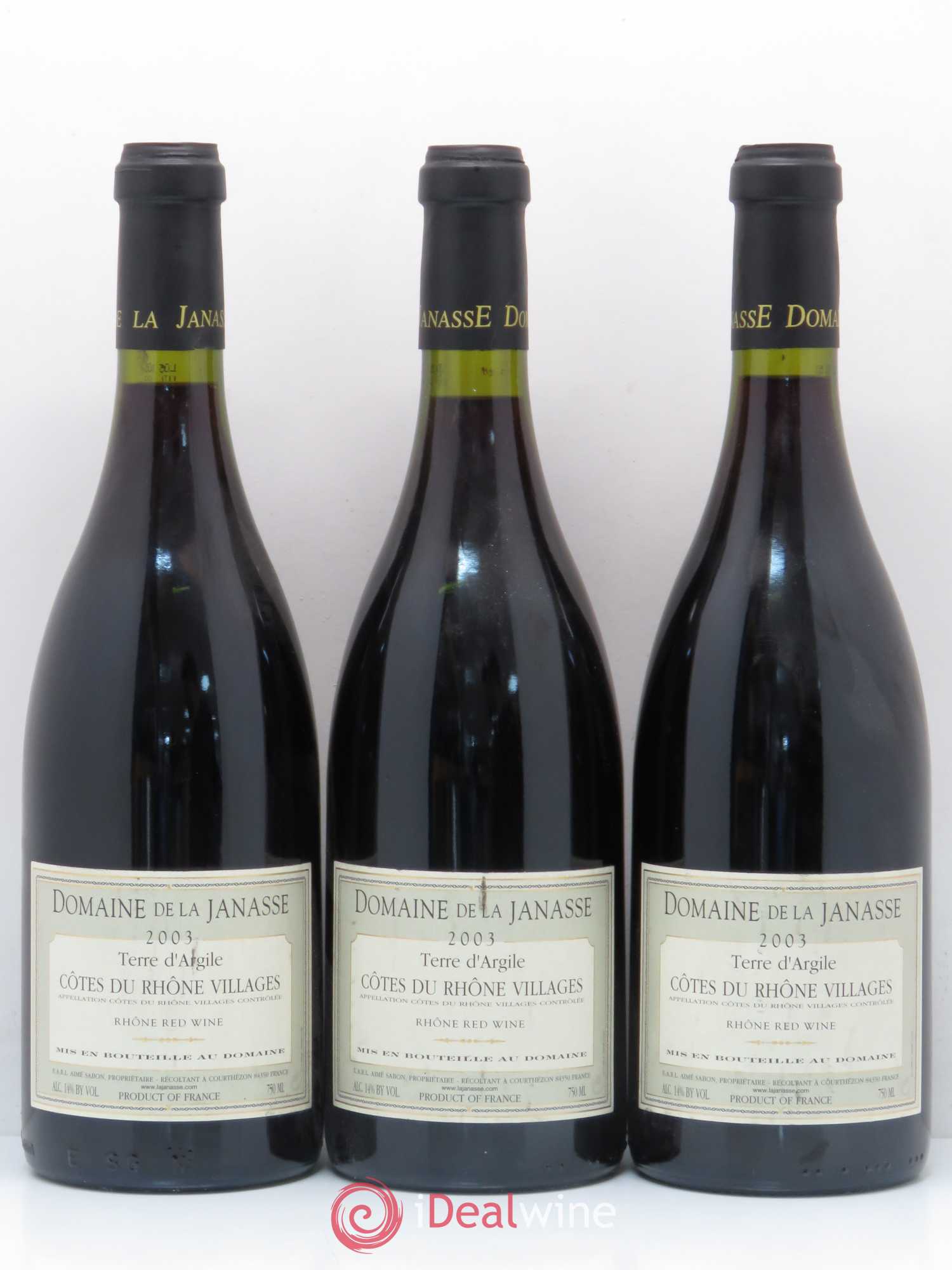 Côtes-du-Rhône-Villages Terre d'Argile La Janasse (Domaine de) 2003 - Lot de 3 bouteilles - 0