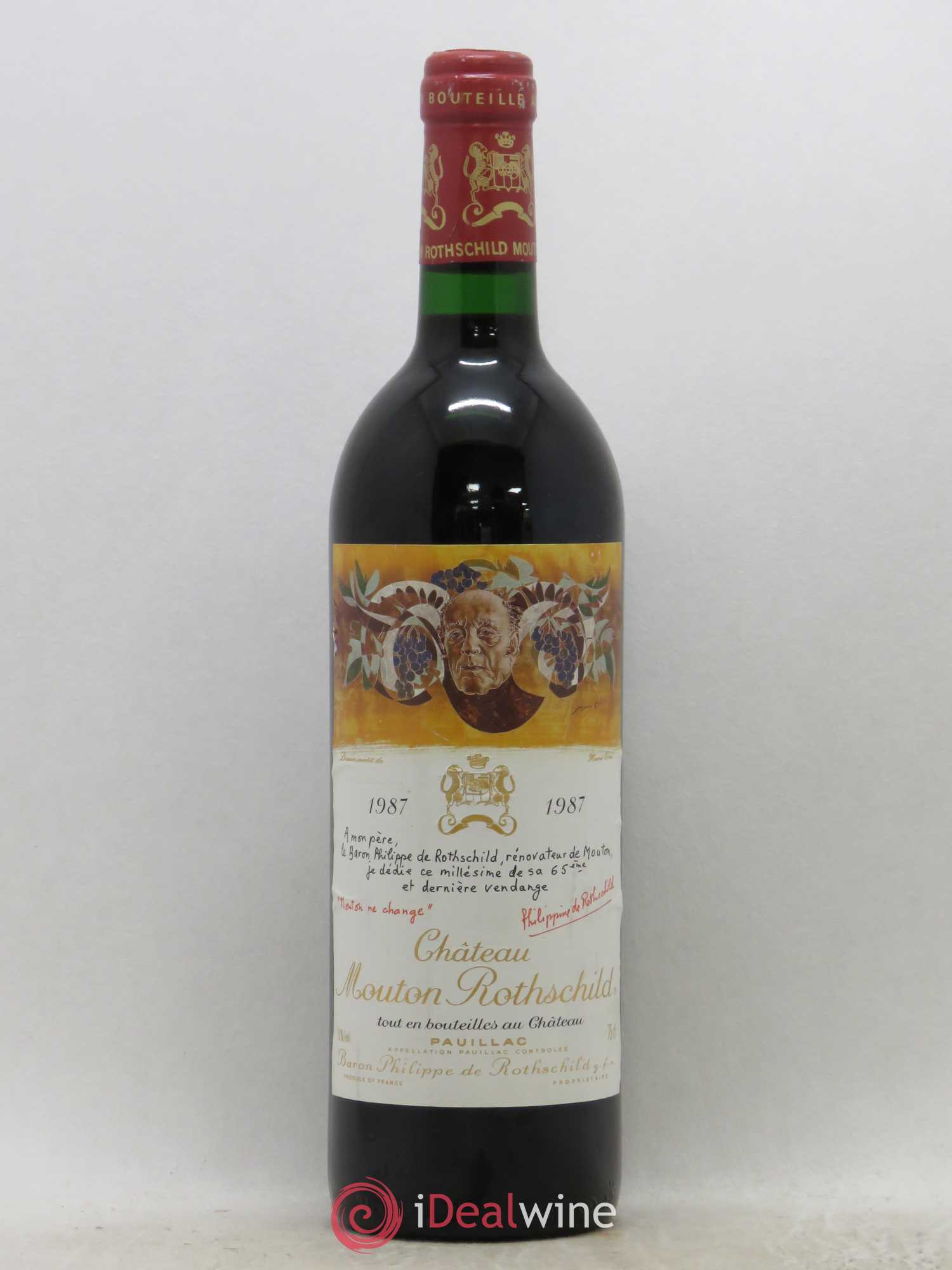 Château Mouton Rothschild 1er Grand Cru Classé 1987 - Lot de 1 bouteille - 0