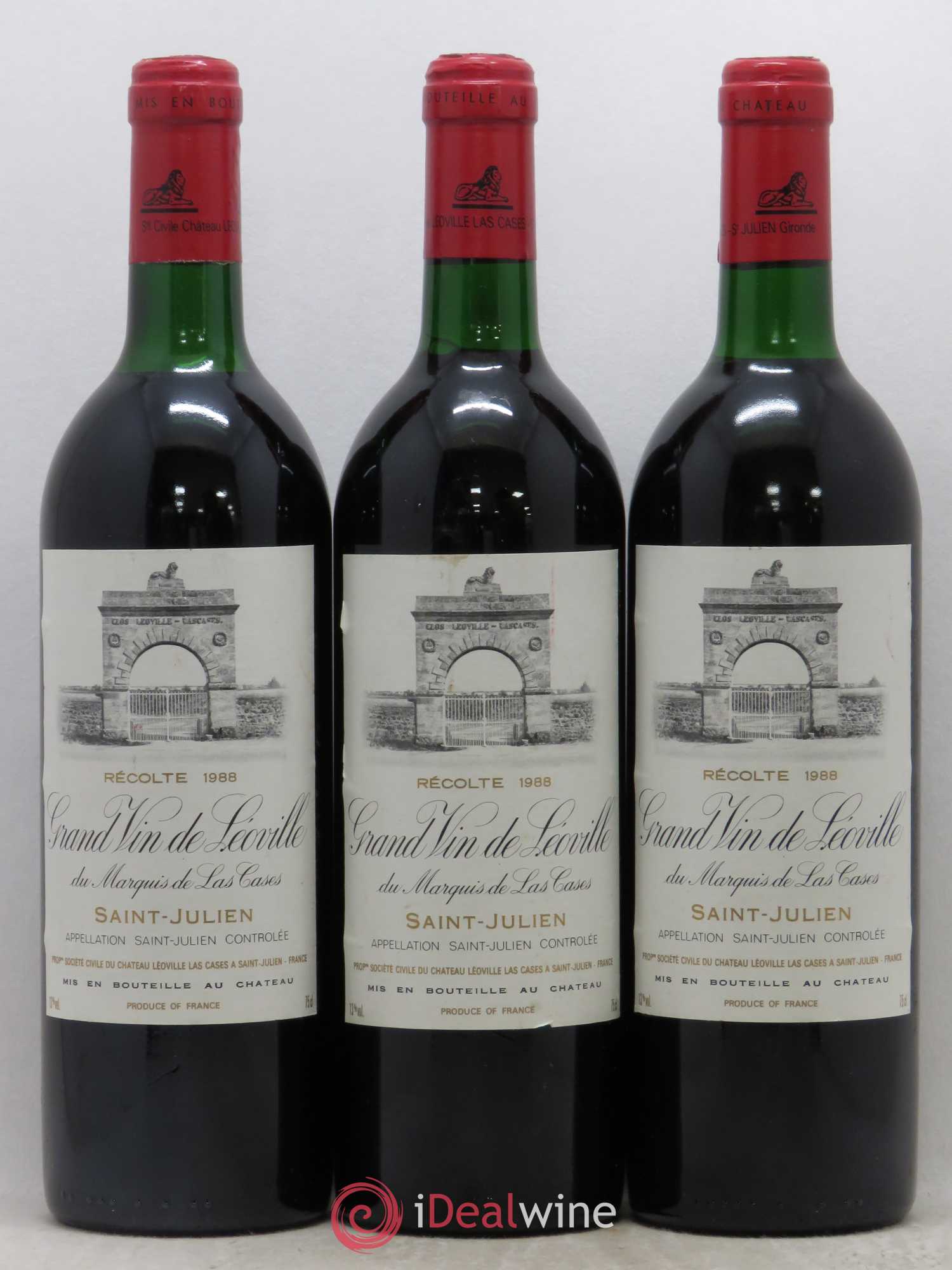 Château Léoville Las Cases 2ème Grand Cru Classé 1988 - Lot de 3 bouteilles - 0