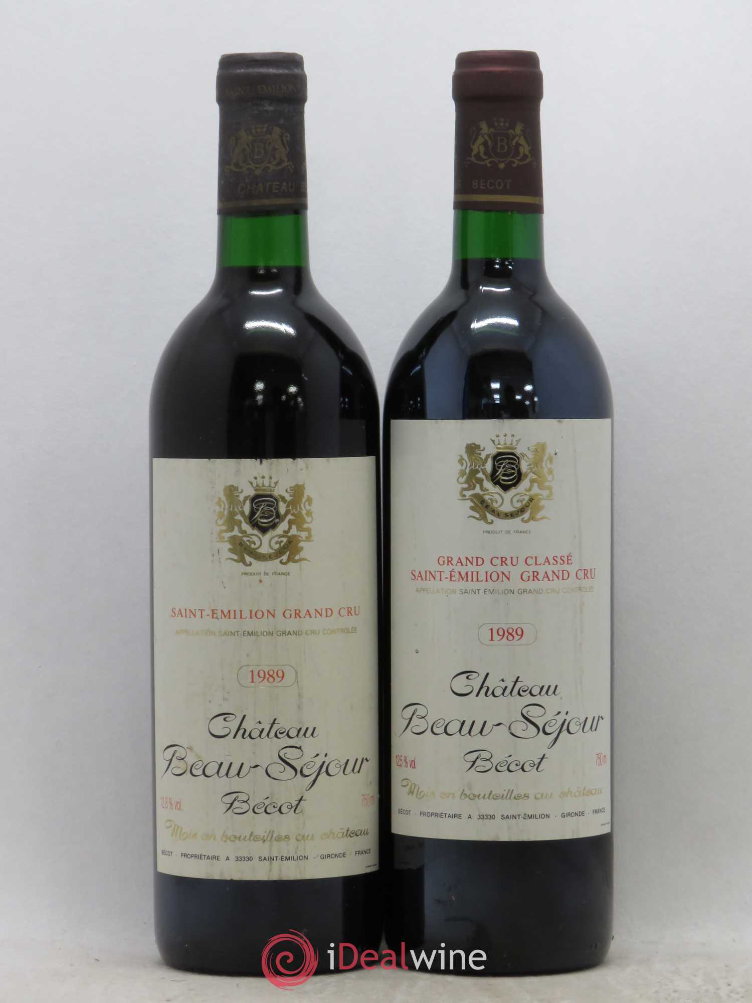 Château Beau-Séjour Bécot 1er Grand Cru Classé B 1989 - Lot de 2 bouteilles - 0