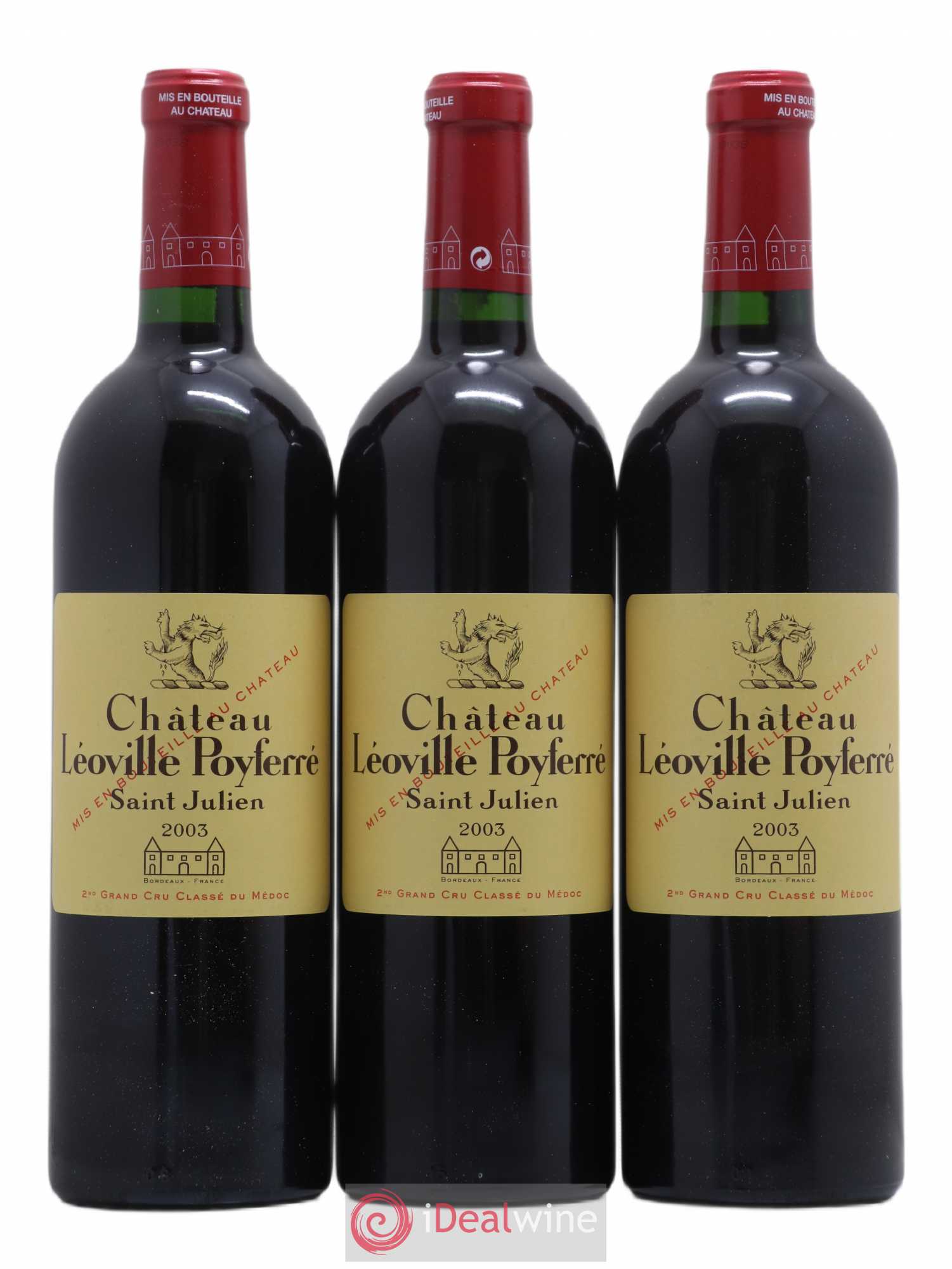 Château Léoville Poyferré 2ème Grand Cru Classé 2003 - Lot de 6 bouteilles - 1