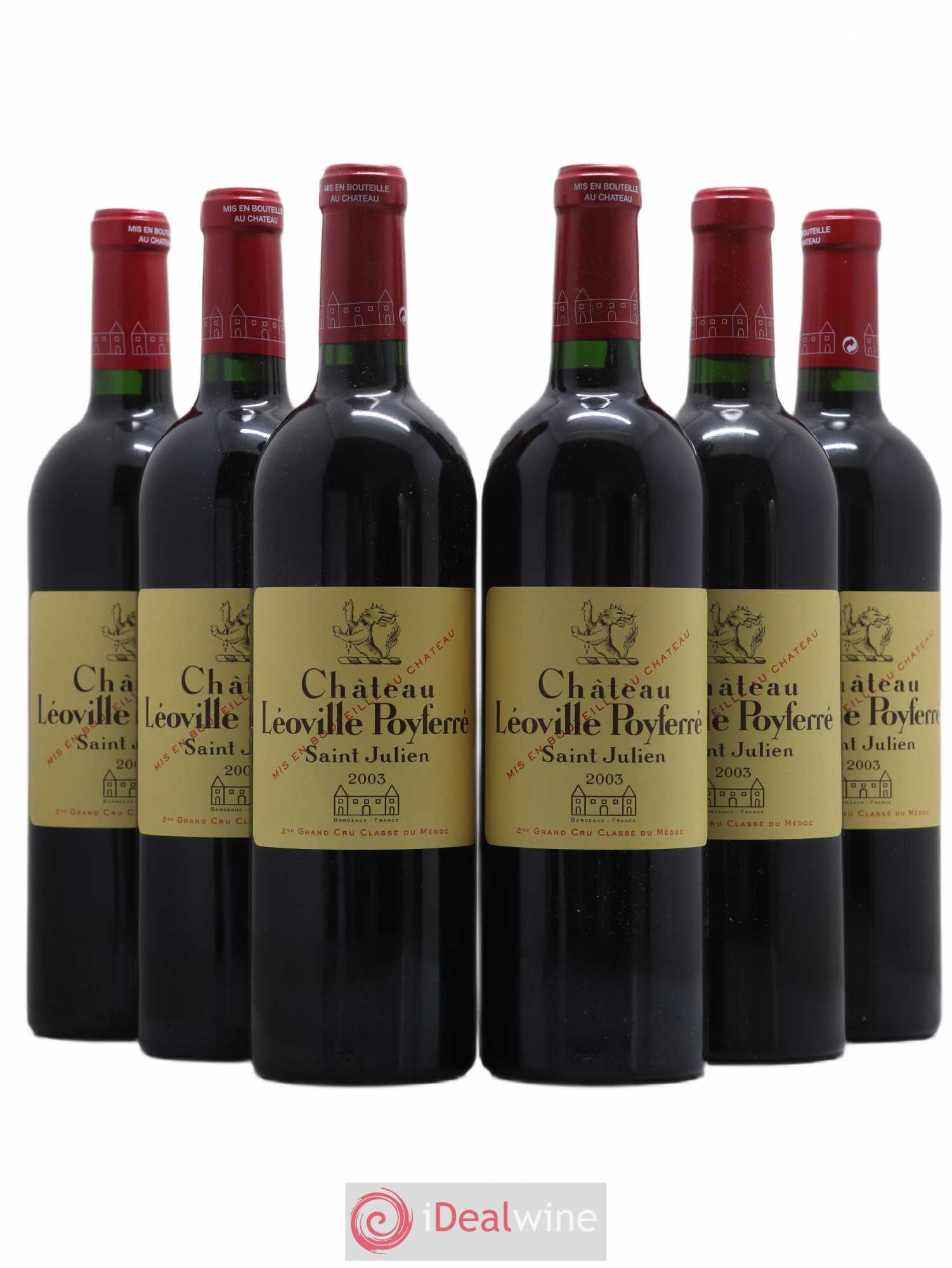 Château Léoville Poyferré 2ème Grand Cru Classé 2003 - Lot de 6 bouteilles - 0