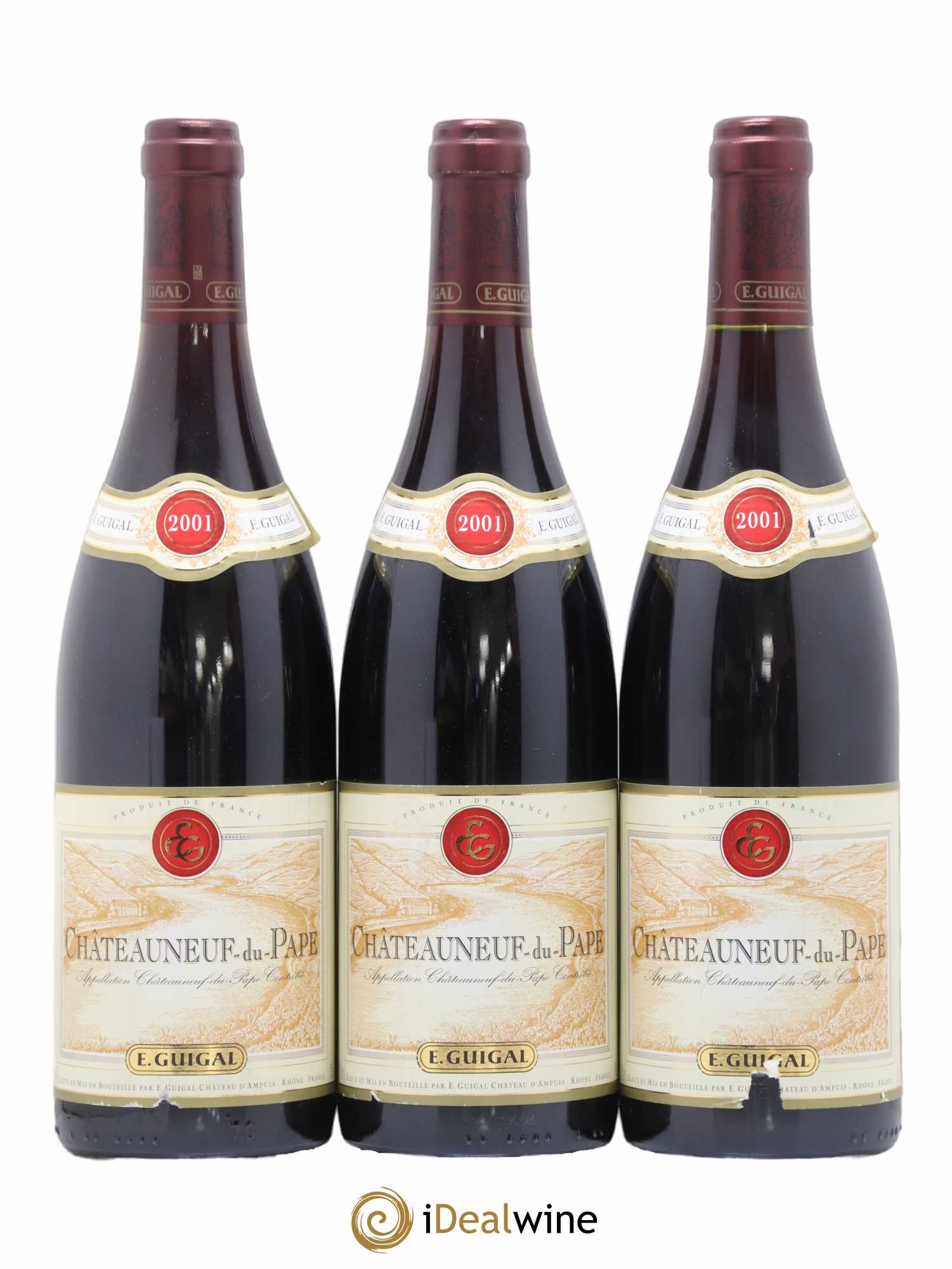 Châteauneuf-du-Pape Guigal 2001 - Lot de 3 bouteilles - 0