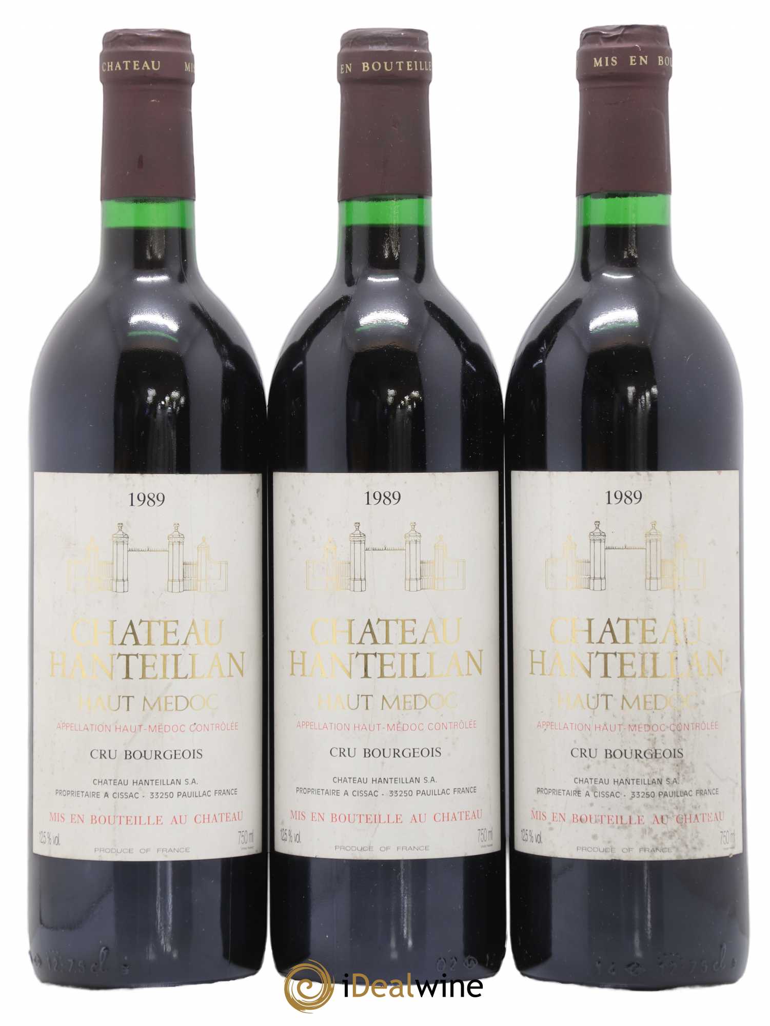 Château Hanteillan Cru Bourgeois (sans prix de réserve) 1989 - Lot de 3 bouteilles - 0