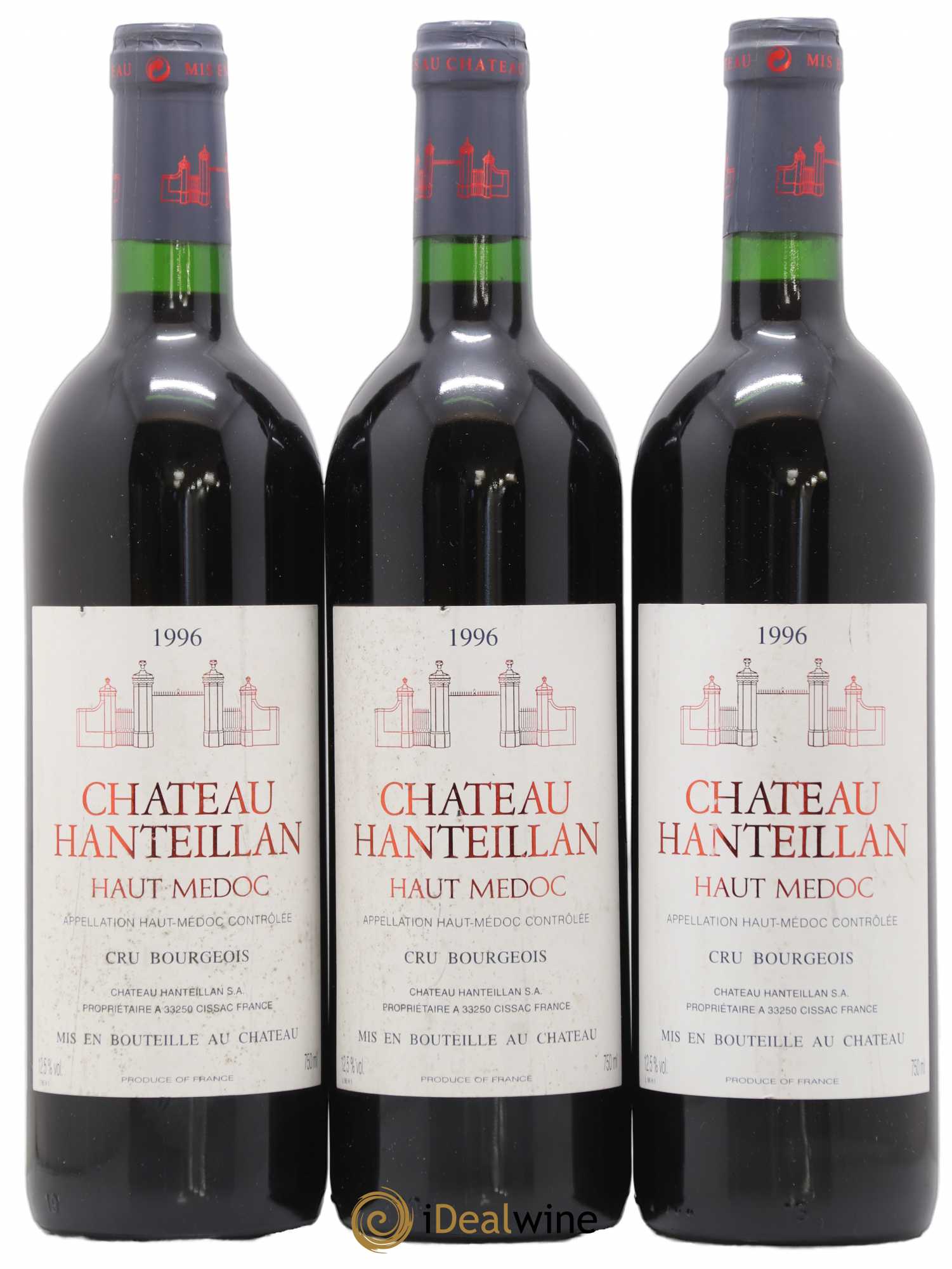 Château Hanteillan Cru Bourgeois (senza prezzo di riserva) 1996 - Lotto di 3 bottiglie - 0