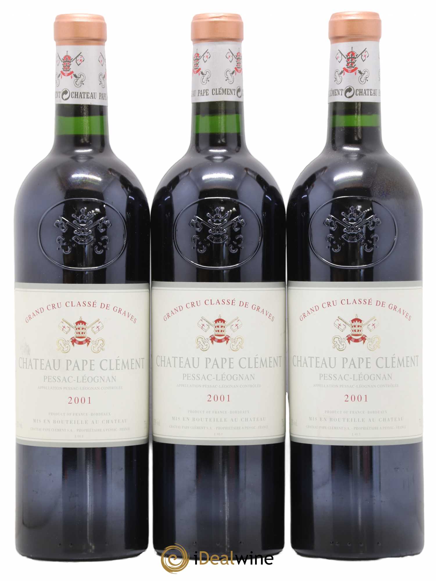 Château Pape Clément Cru Classé de Graves 2001 - Lot de 3 bouteilles - 0