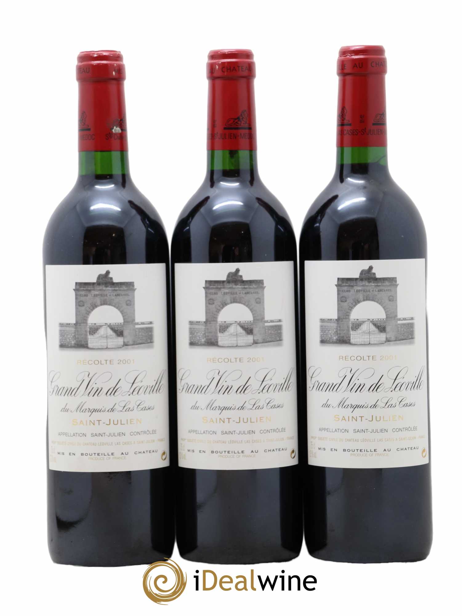 Château Léoville Las Cases 2ème Grand Cru Classé 2001 - Lot de 3 bouteilles - 0