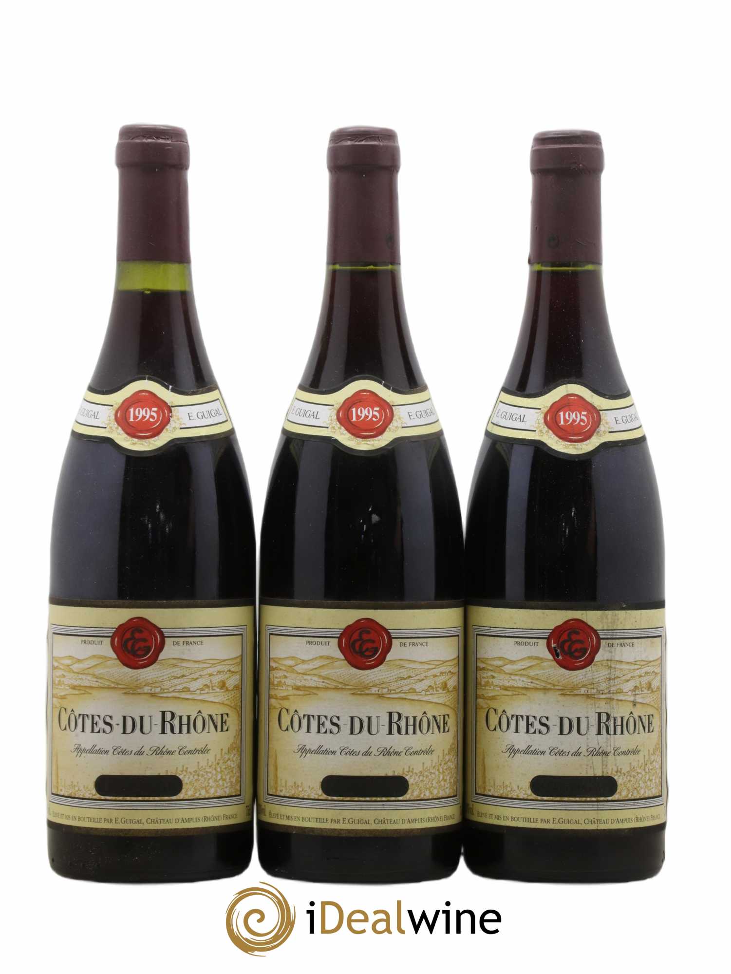 Côtes-du-Rhône Guigal (sans prix de réserve) 1995 - Lot de 3 bouteilles - 0