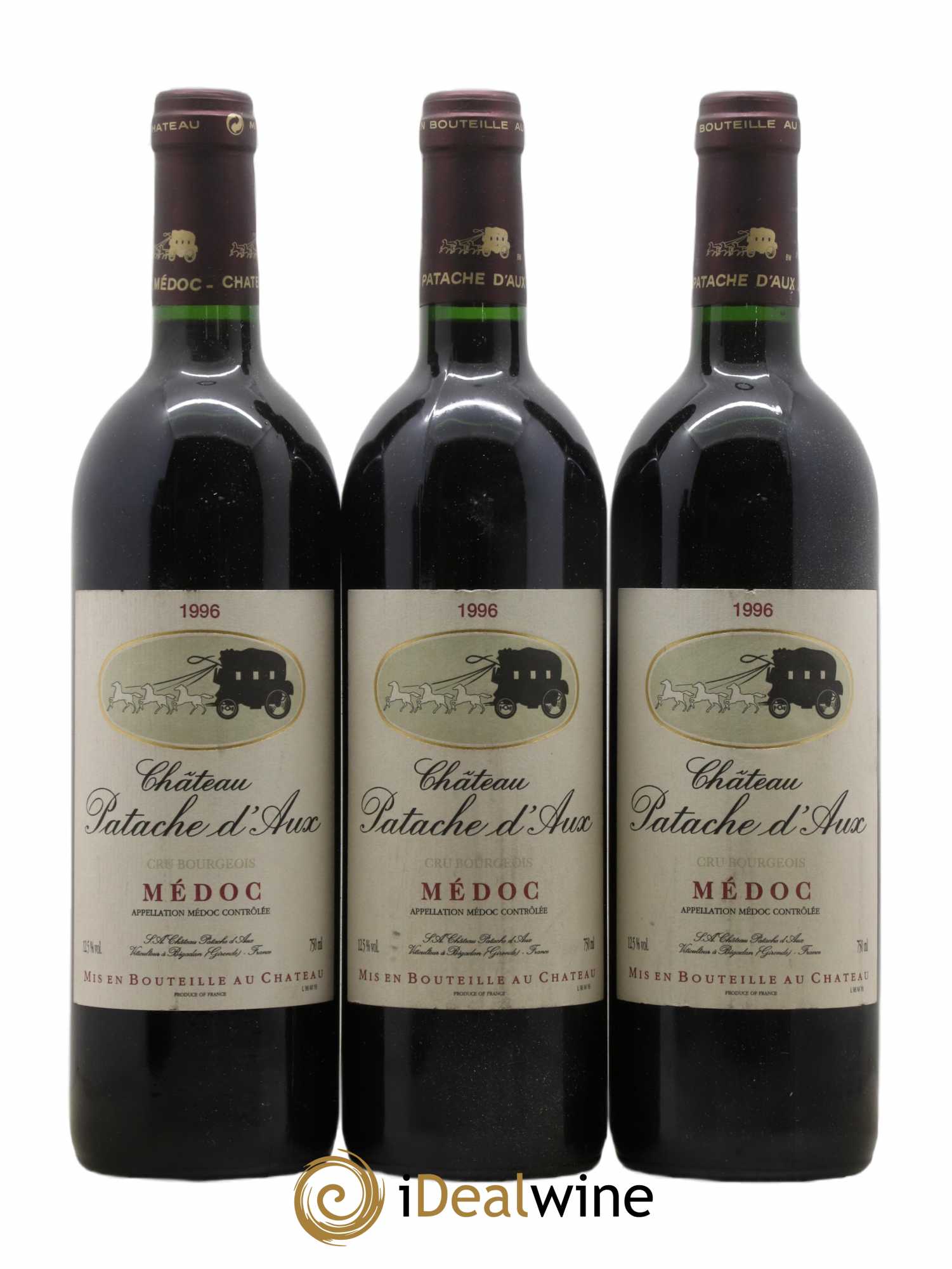 Château Patache d'Aux Cru Bourgeois (sans prix de réserve) 1996 - Lot de 3 bouteilles - 0