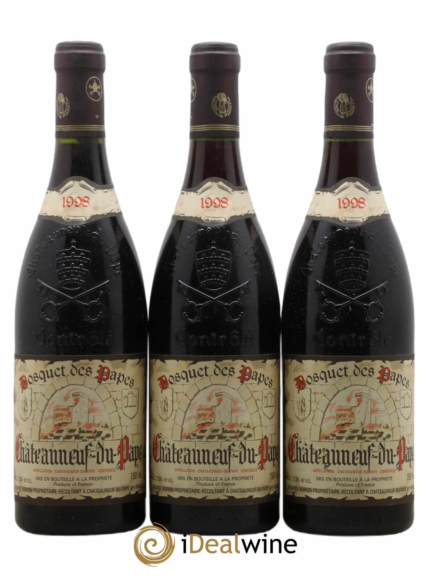 Châteauneuf-du-Pape Bosquet des Papes Famille Boiron 1998 - Lotto di 3 bottiglie - 0