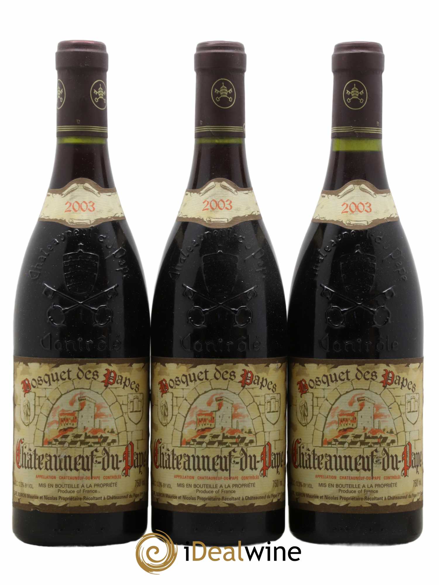 Châteauneuf-du-Pape Bosquet des Papes Famille Boiron 2003 - Lot de 3 bouteilles - 0