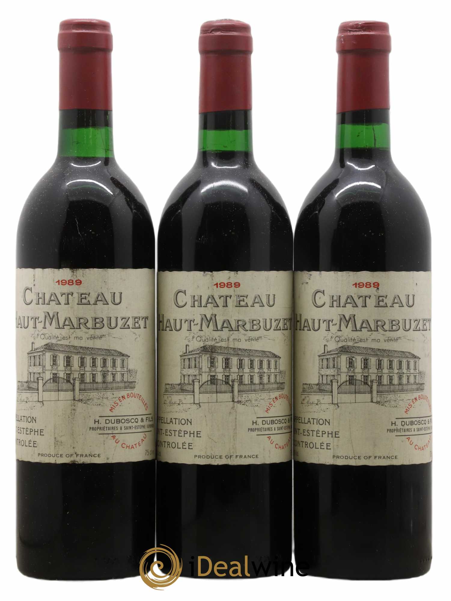 Château Haut Marbuzet 1989 - Lot de 3 bouteilles - 0