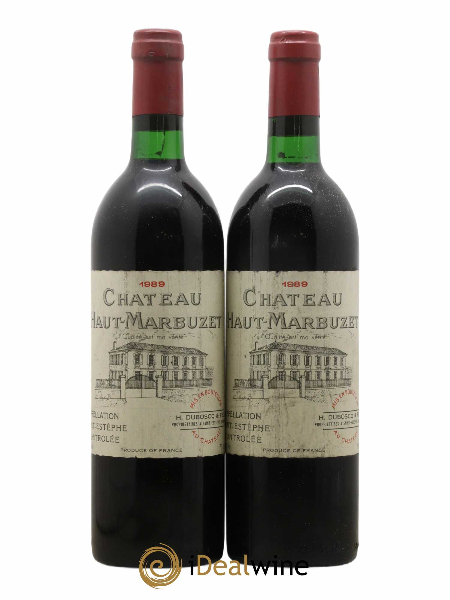 Château Haut Marbuzet 1989 - Lot de 2 bouteilles - 0