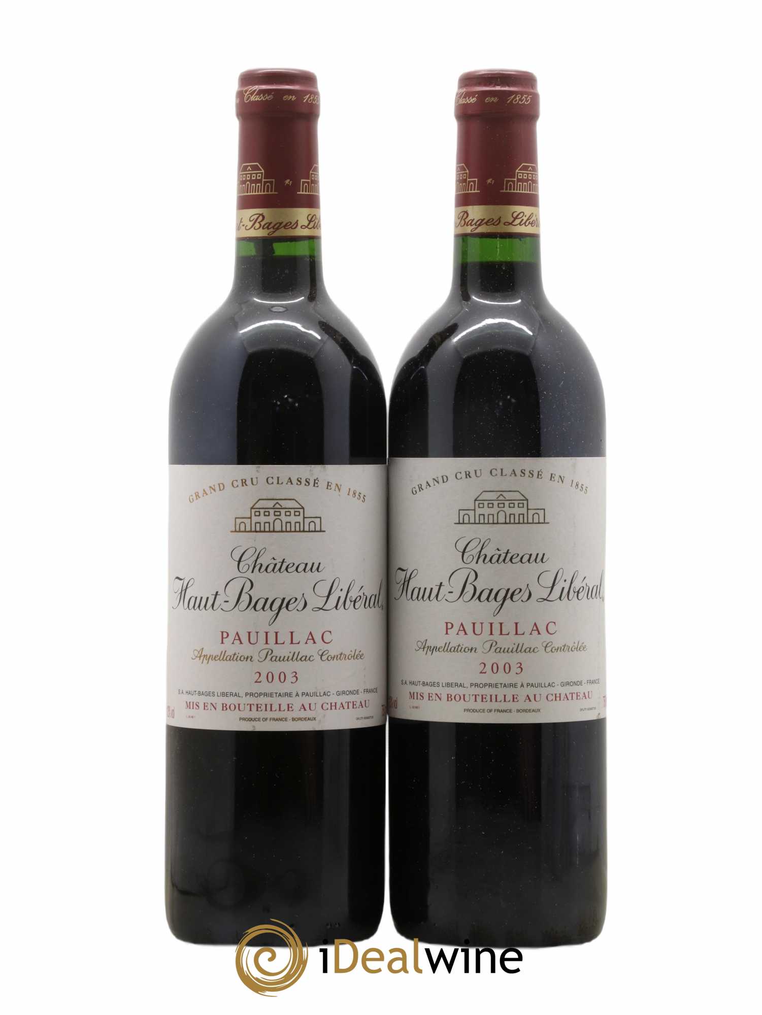 Château Haut Bages Libéral 5ème Grand Cru Classé 2003 - Lot de 2 bouteilles - 0