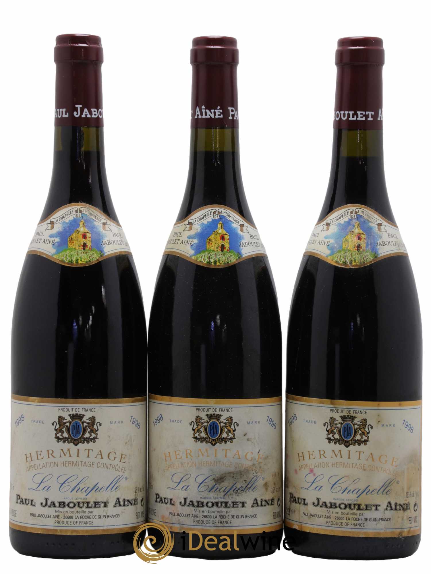 Hermitage La Chapelle Paul Jaboulet Ainé 1998 - Lot de 3 bouteilles - 0