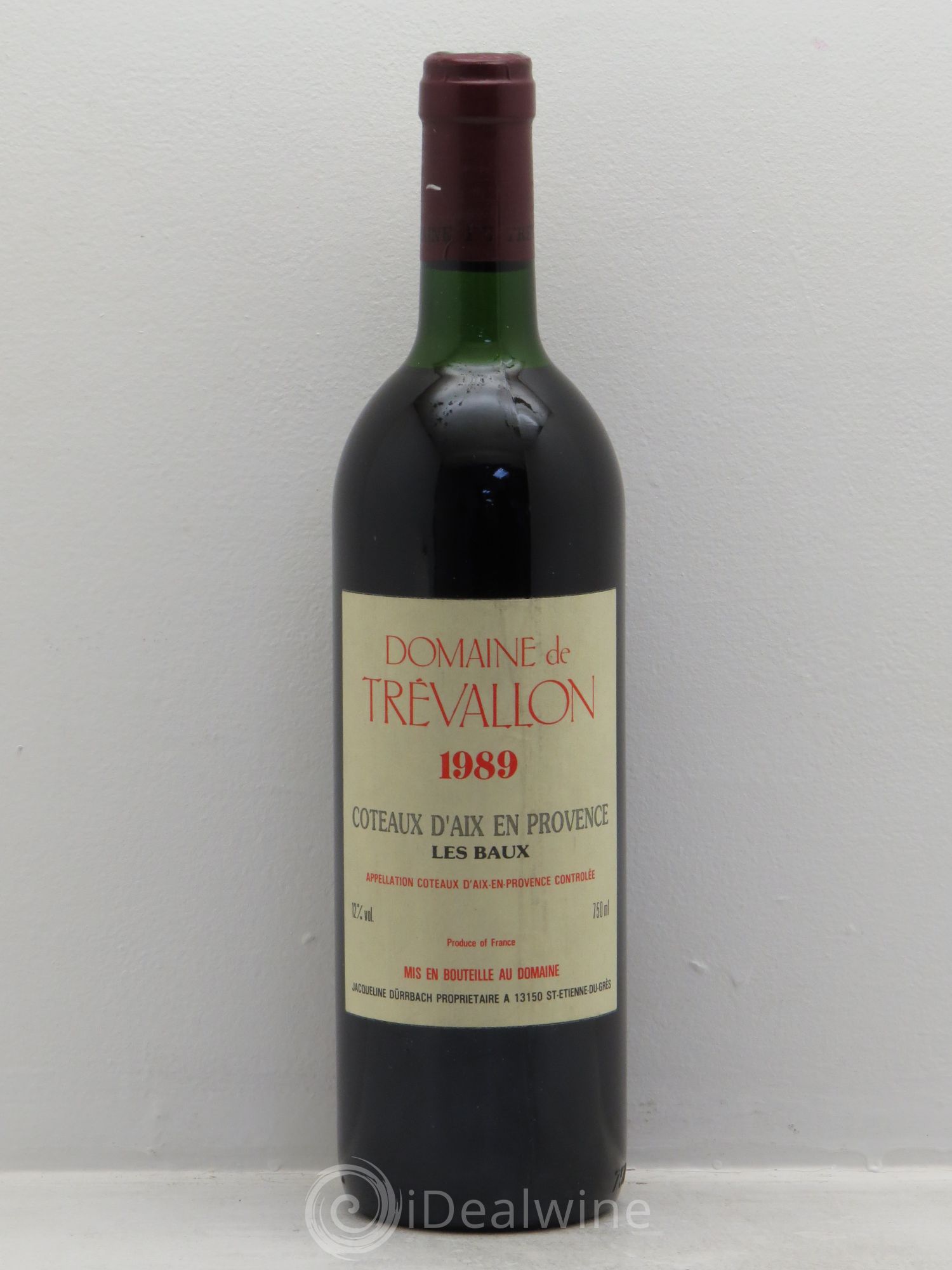 Coteaux d'Aix-en-Provence Trévallon (Domaine de) Eloi Dürrbach 1989 - Lot de 1 bouteille - 0