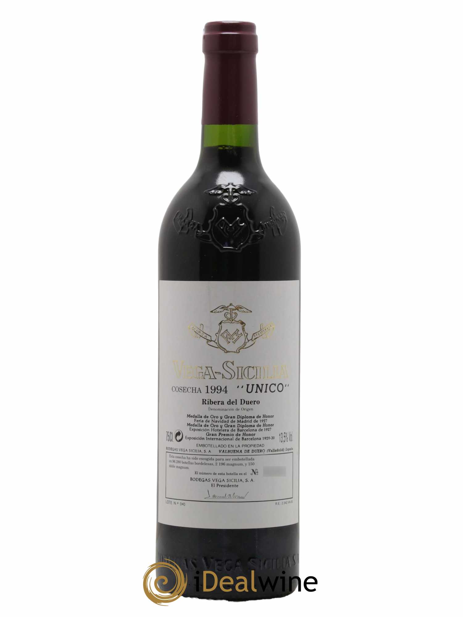 Ribera Del Duero DO Vega Sicilia Unico Famille Alvarez 1994 - Lot de 1 bouteille - 0