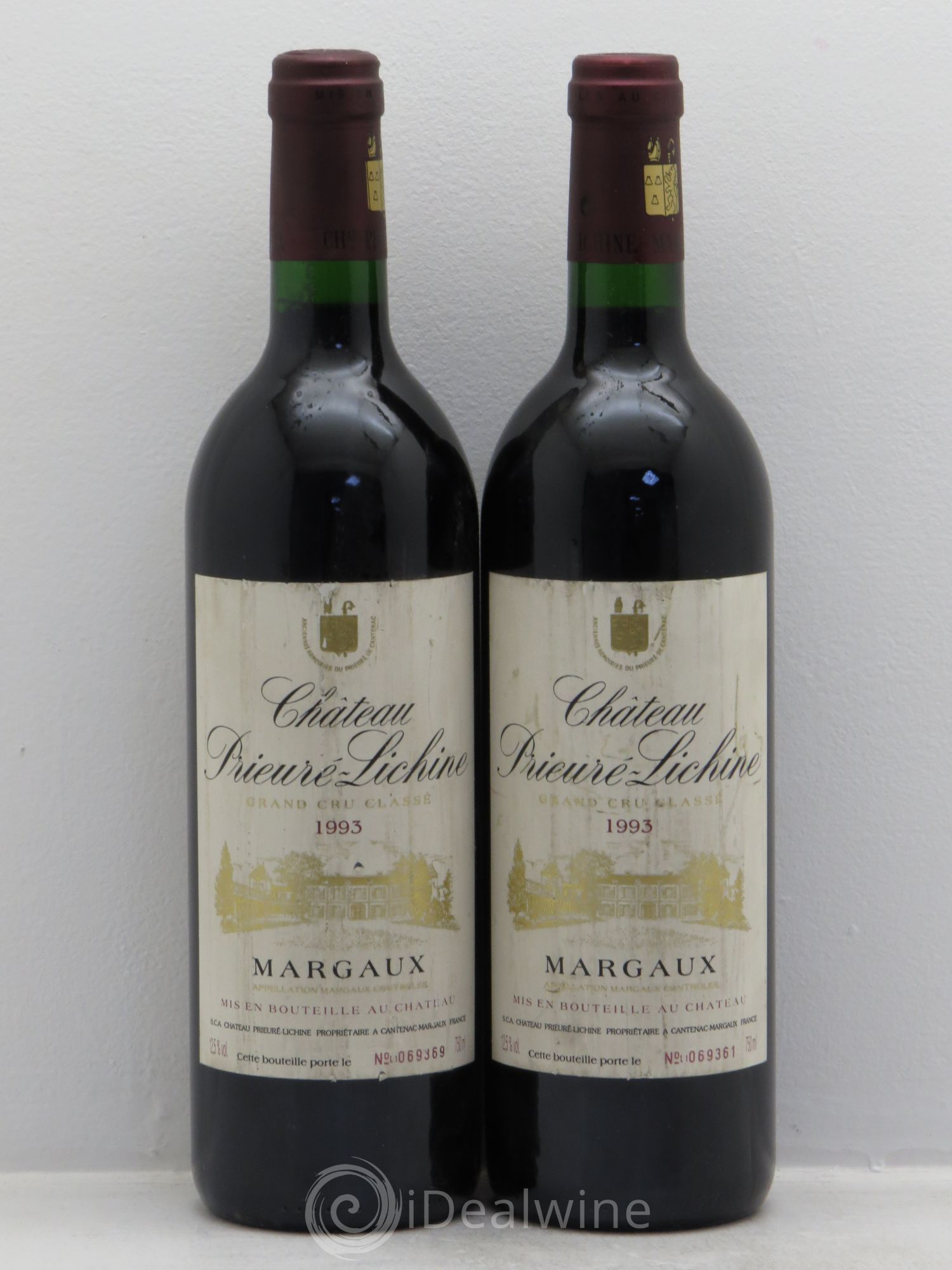 Château Prieuré Lichine 4ème Grand Cru Classé 1993 - Lot de 2 bouteilles - 0
