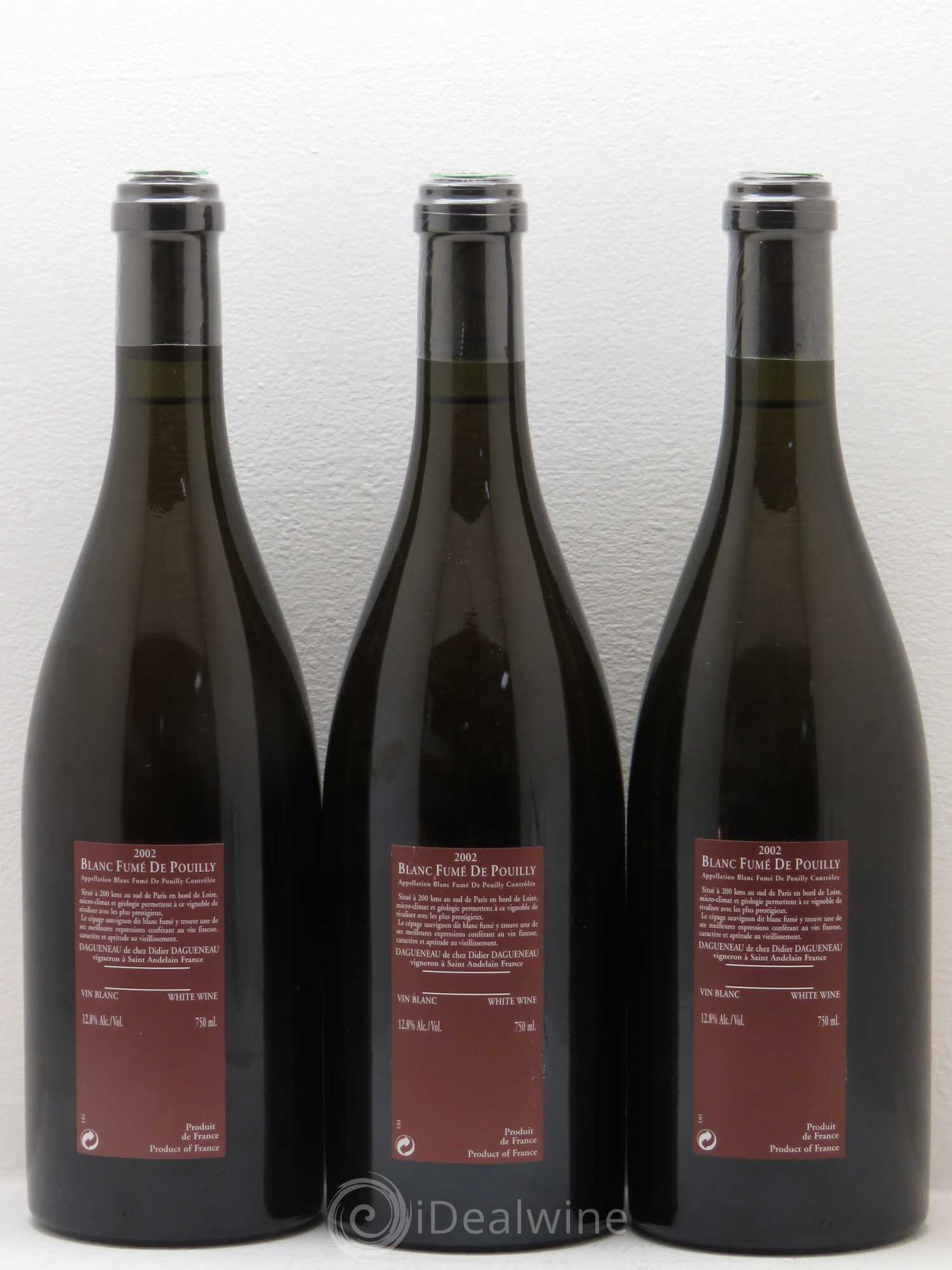 Vin de France (anciennement Pouilly-Fumé) Pur Sang Dagueneau (Domaine Didier - Louis-Benjamin) 2002 - Lot de 3 bouteilles - 1