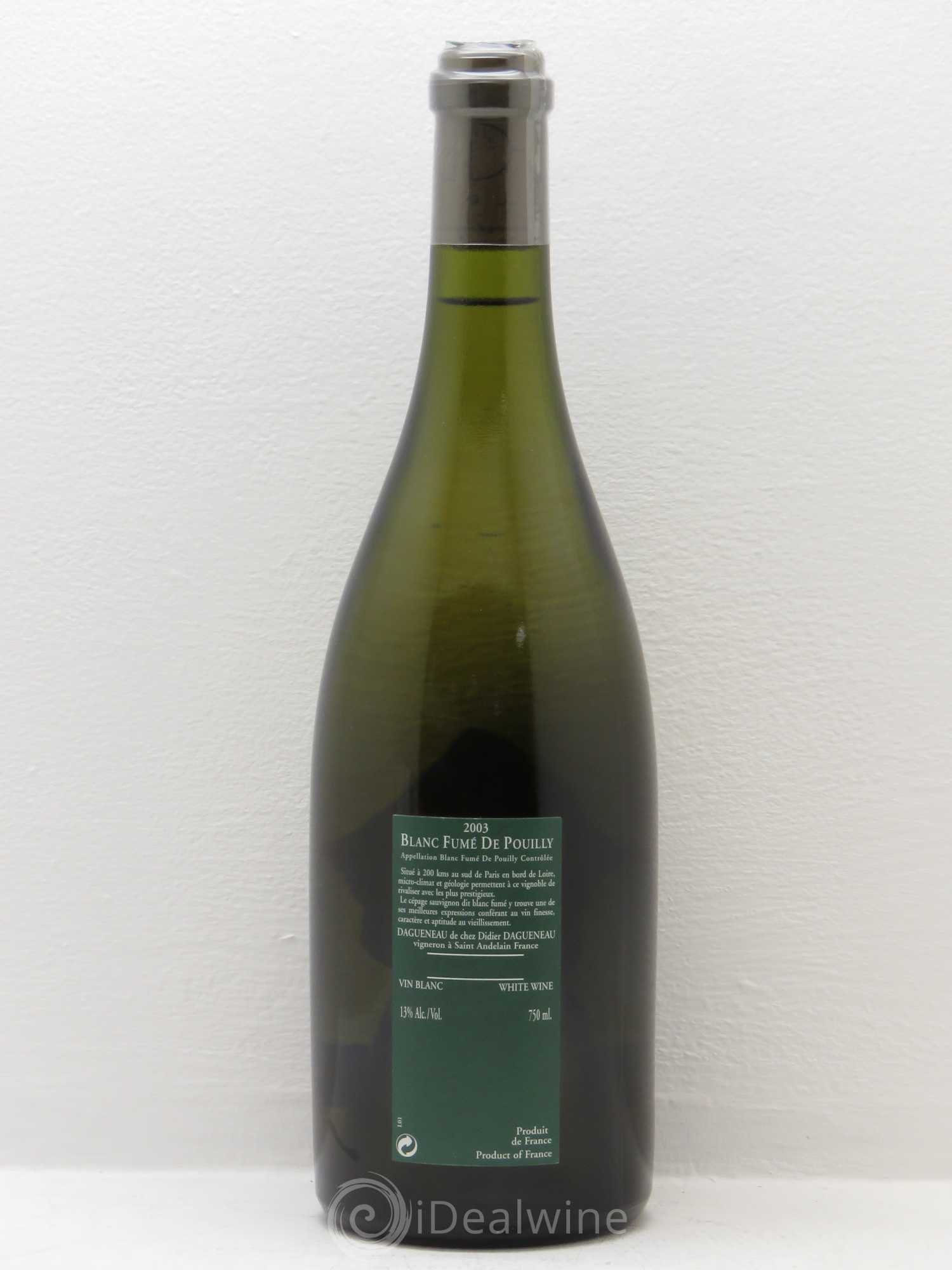 Vin de France (anciennement Pouilly-Fumé) Silex Dagueneau (Domaine Didier - Louis-Benjamin) 2003 - Lot de 1 bouteille - 1