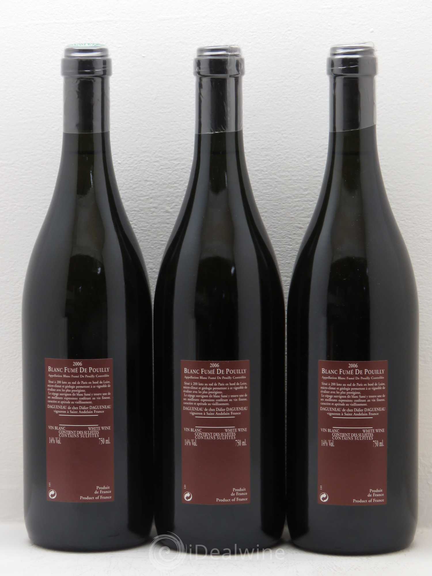 Vin de France (anciennement Pouilly-Fumé) Pur Sang Dagueneau (Domaine Didier - Louis-Benjamin) 2006 - Lot de 3 bouteilles - 1