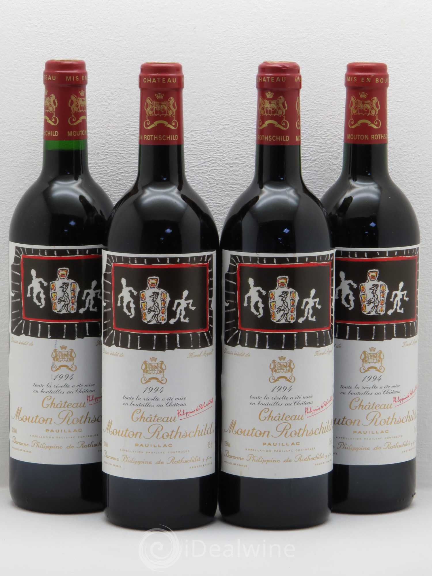 Château Mouton Rothschild 1er Grand Cru Classé 1994 - Lot de 4 bouteilles - 0