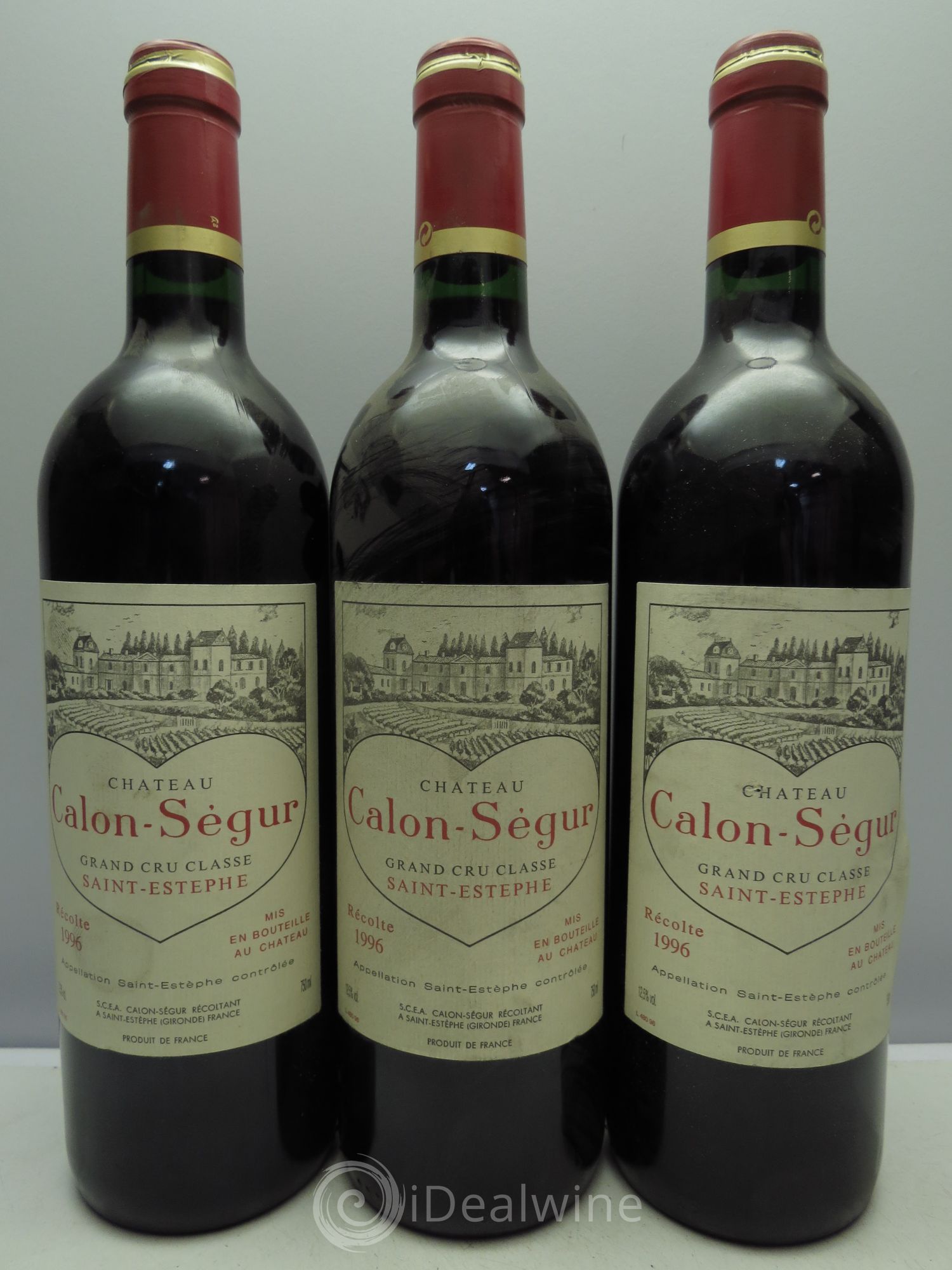 Château Calon Ségur 3ème Grand Cru Classé 1996 - Lot de 3 bouteilles - 0