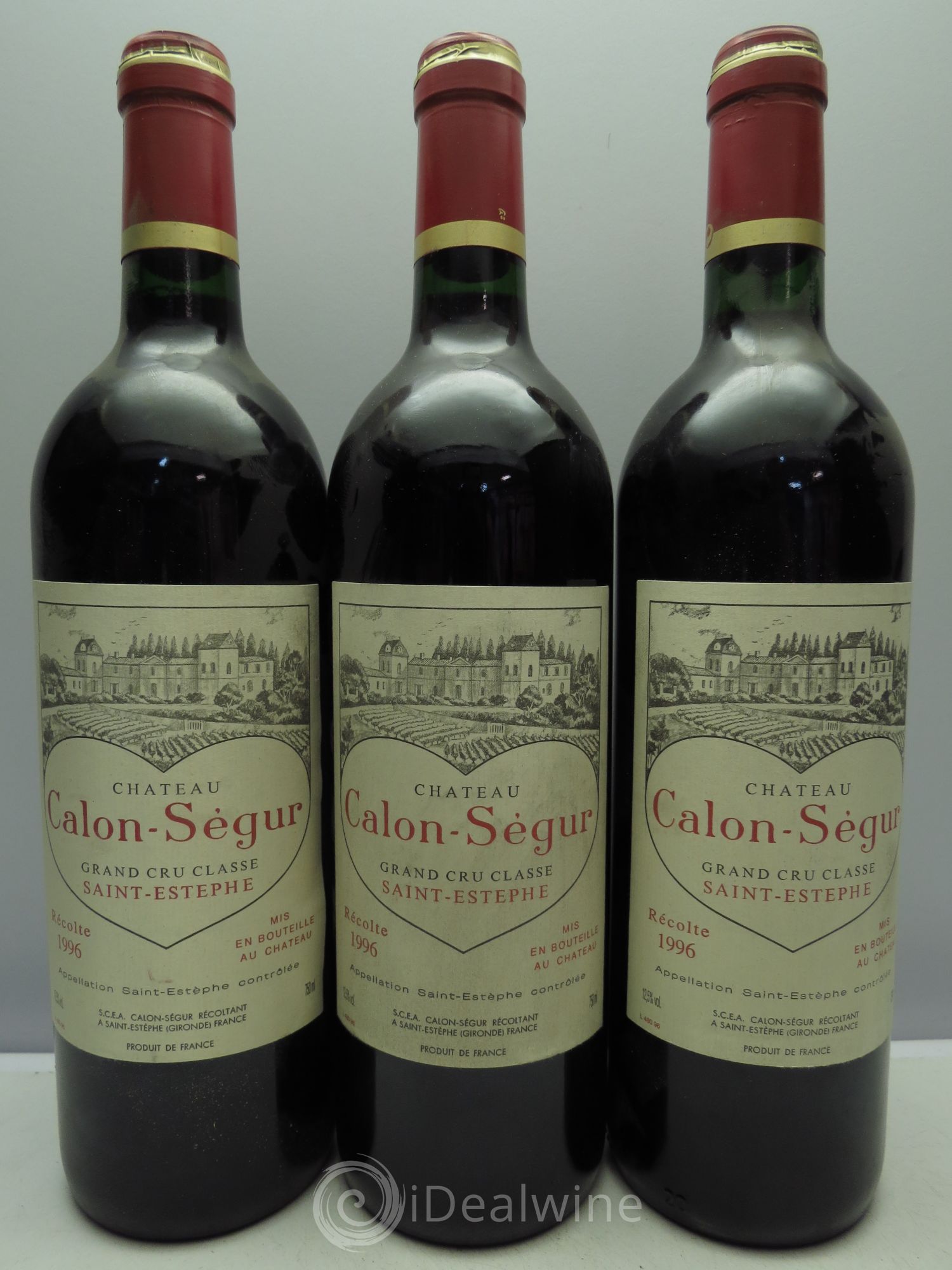Château Calon Ségur 3ème Grand Cru Classé 1996 - Lot de 3 bouteilles - 0
