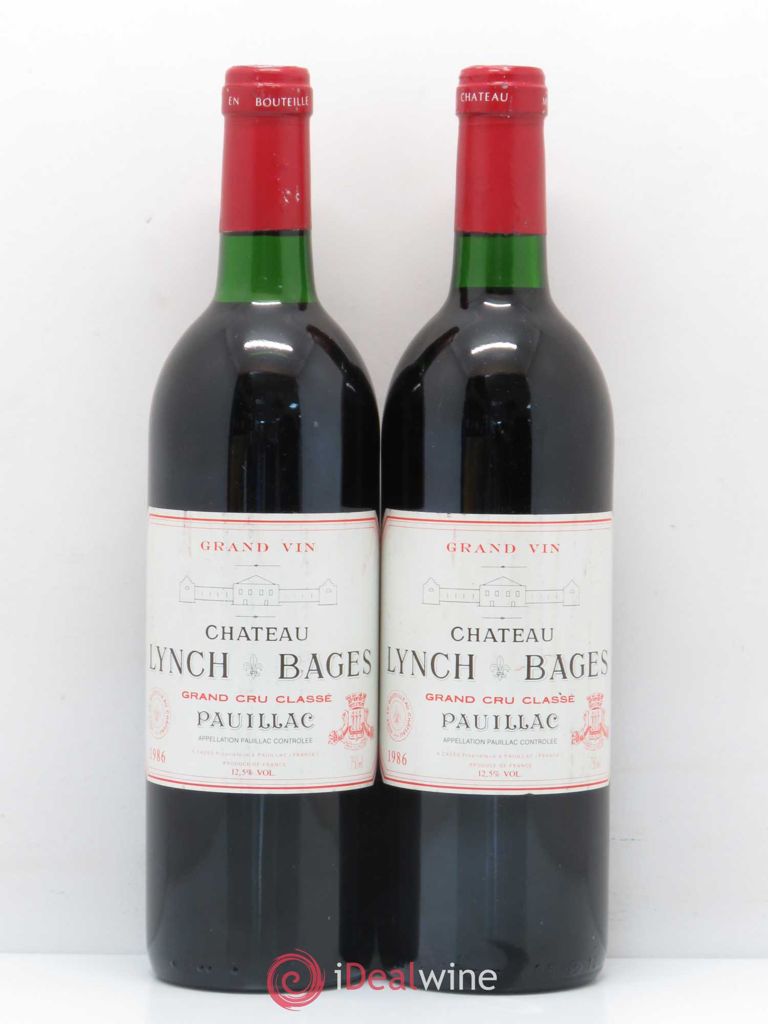 Château Lynch Bages 5ème Grand Cru Classé 1986 - Lot de 2 bouteilles - 0