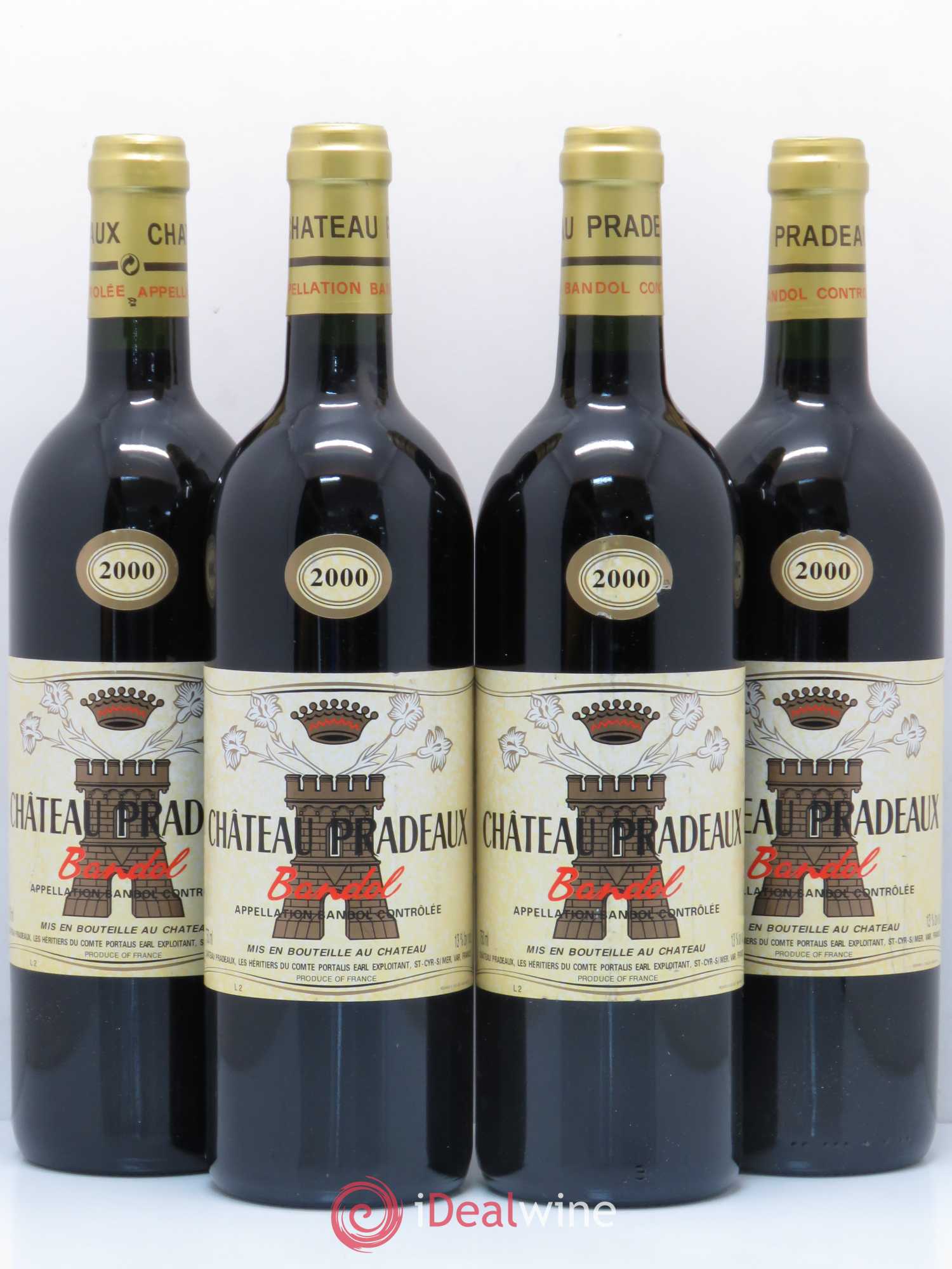 Bandol Château Pradeaux Famille Portalis 2000 - Lot de 4 bouteilles - 0
