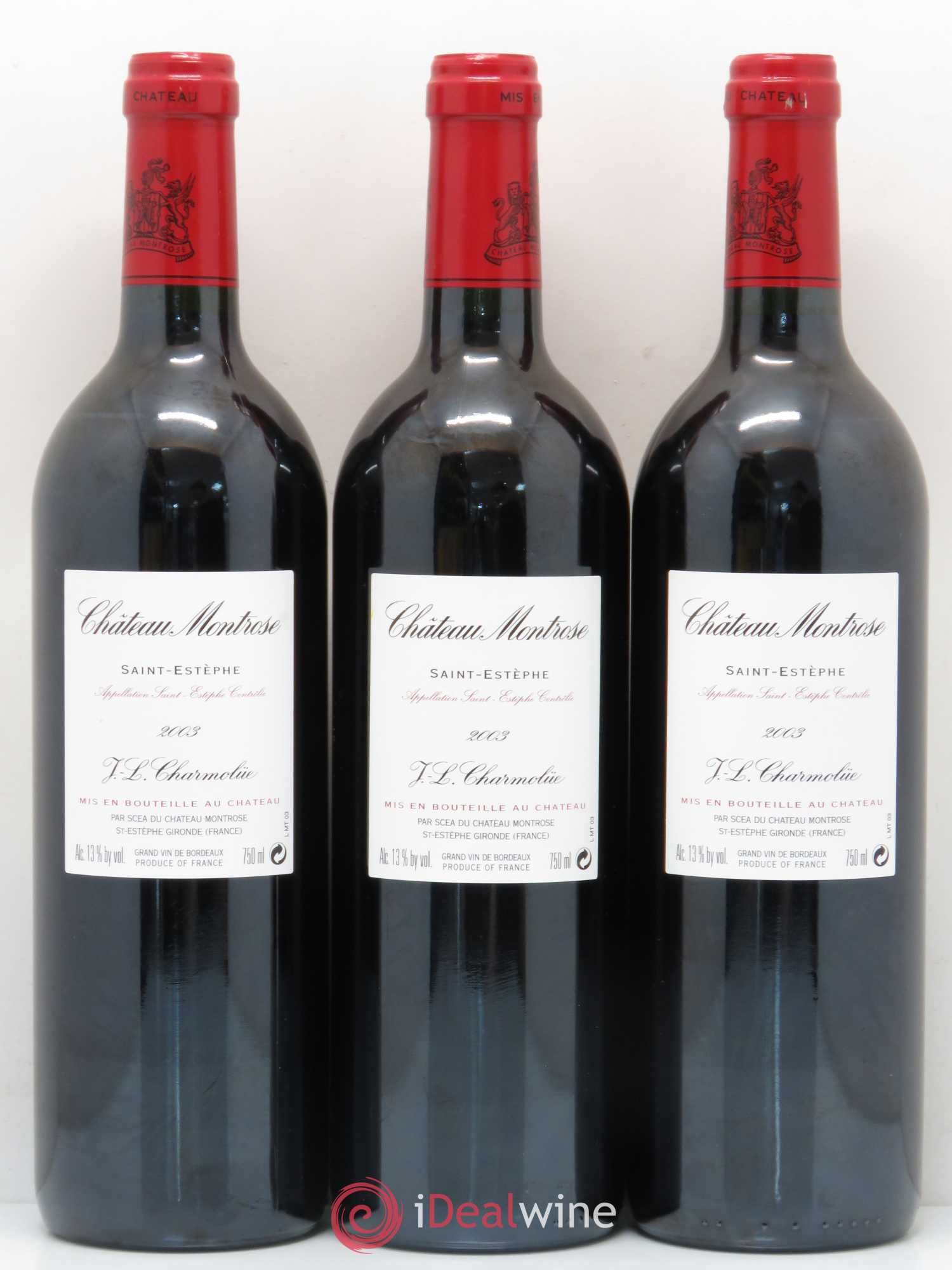 Château Montrose 2ème Grand Cru Classé 2003 - Lot de 3 bouteilles - 1