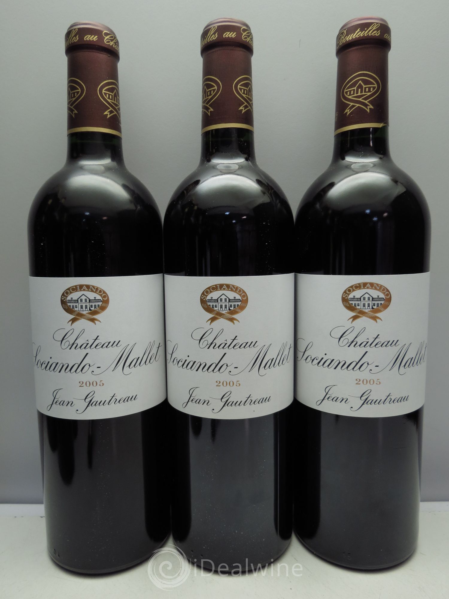 Château Sociando Mallet 2005 - Lot de 3 bouteilles - 0