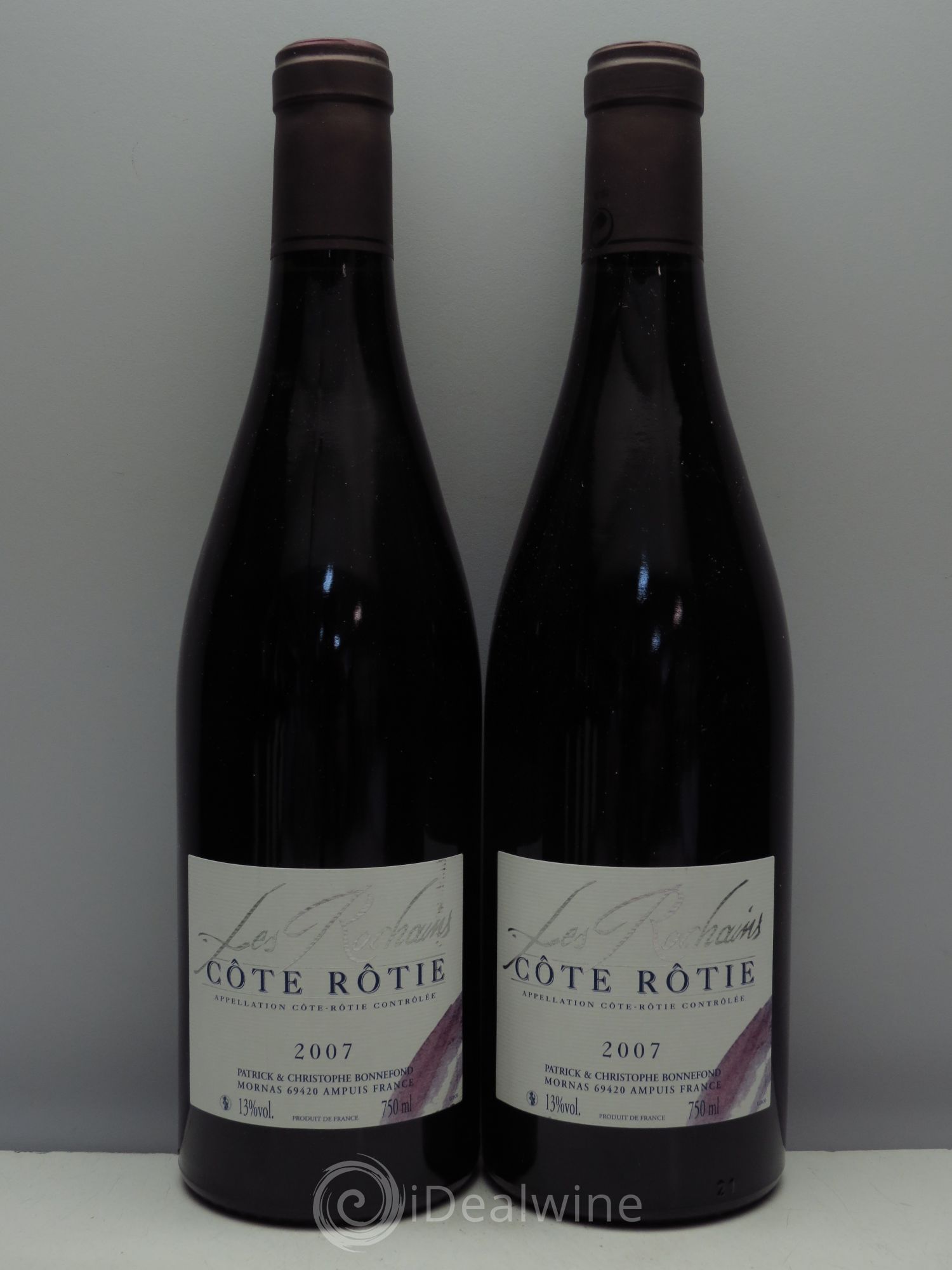 Côte-Rôtie Les Rochains Domaine Bonnefond 2007 - Lot de 2 bouteilles - 0