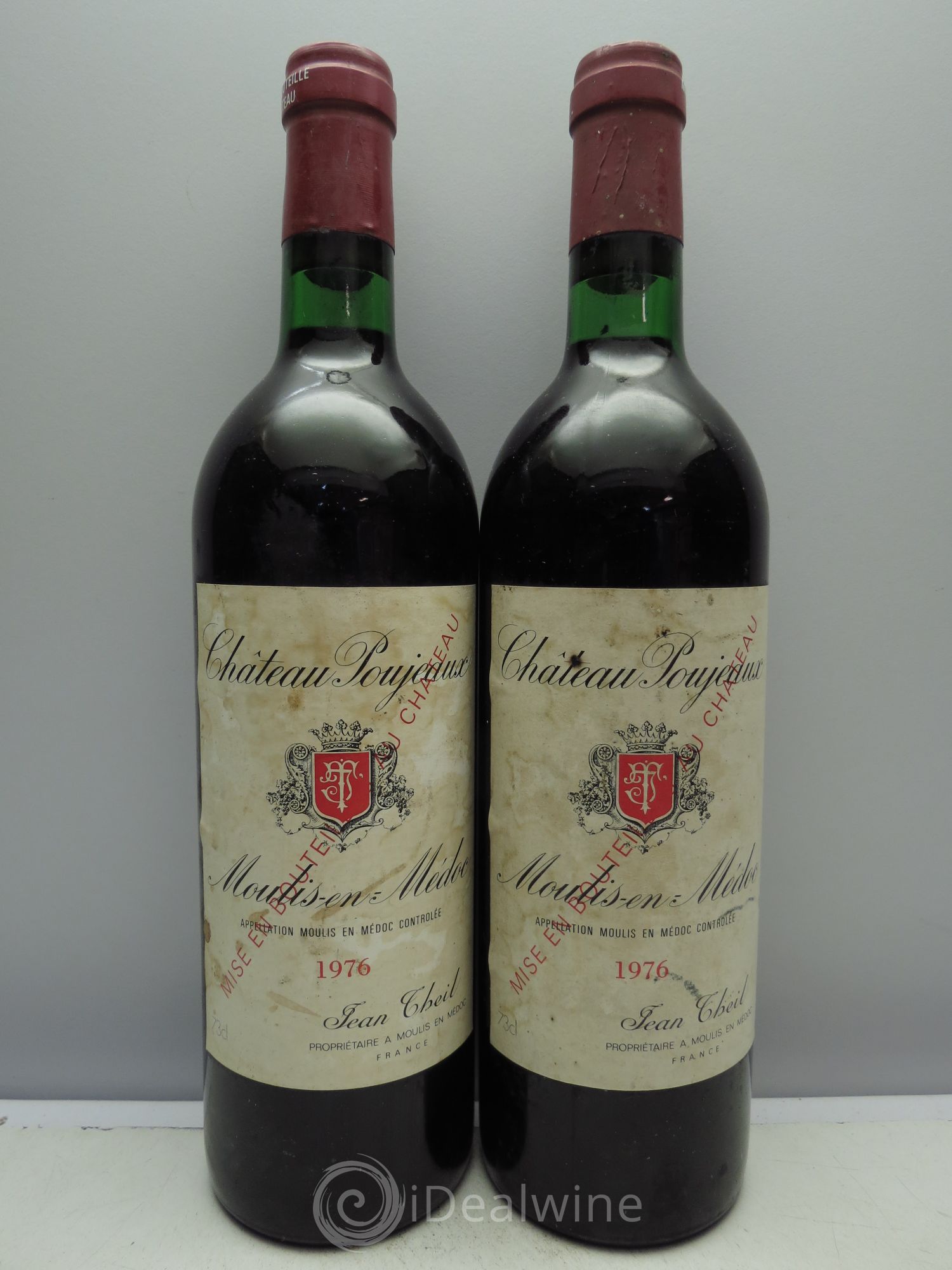 Château Poujeaux 1976 - Lot de 2 bouteilles - 0