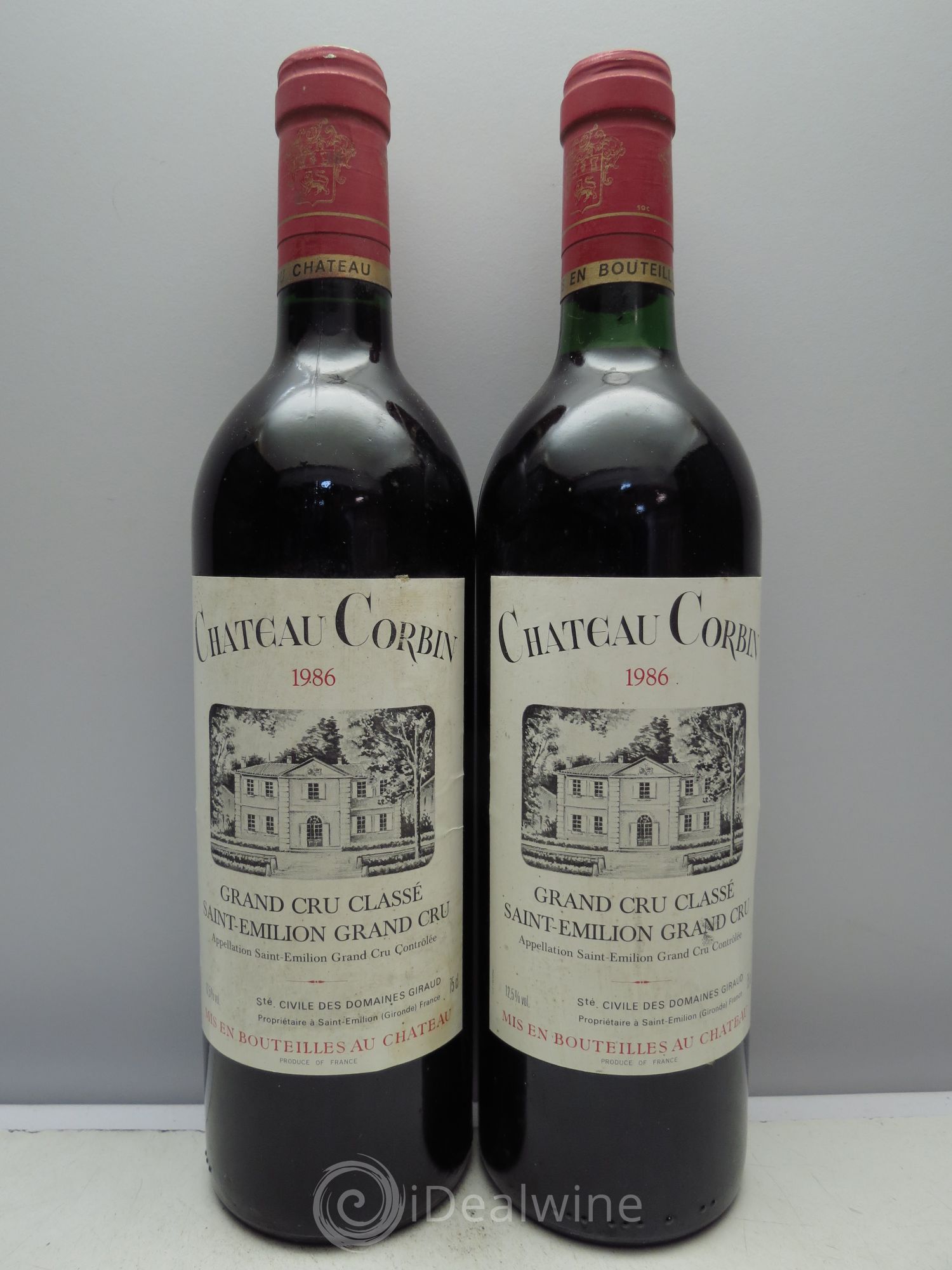 Château Corbin Grand Cru Classé 1986 - Lot de 2 bouteilles - 0