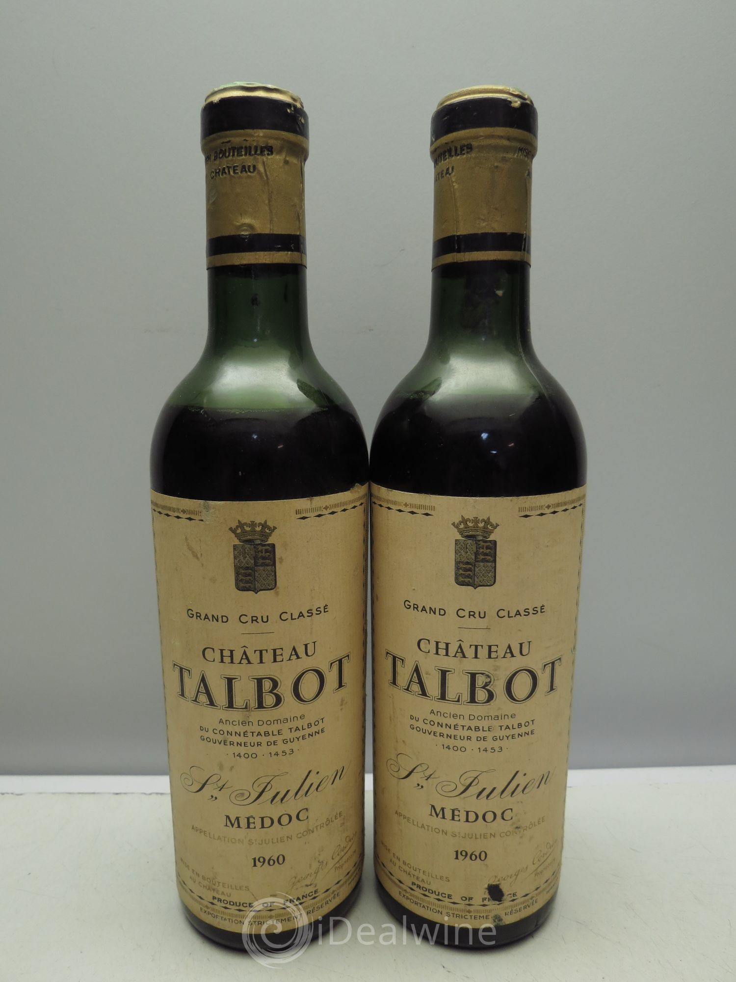 Château Talbot 4ème Grand Cru Classé 1960 - Lot de 2 demi bouteilles - 0