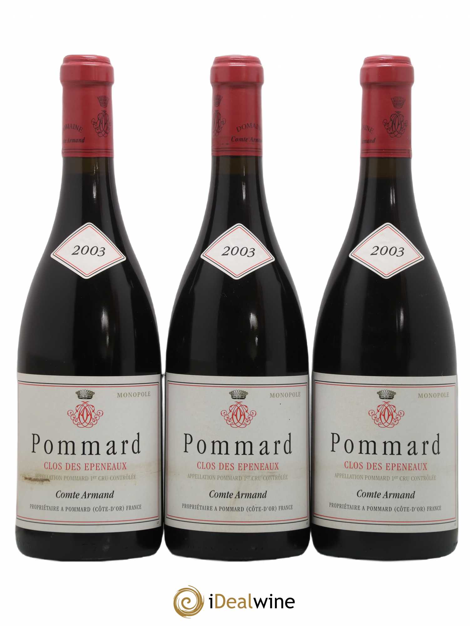 Pommard 1er Cru Clos des Epeneaux Comte Armand 2003 - Lot de 3 bouteilles - 0