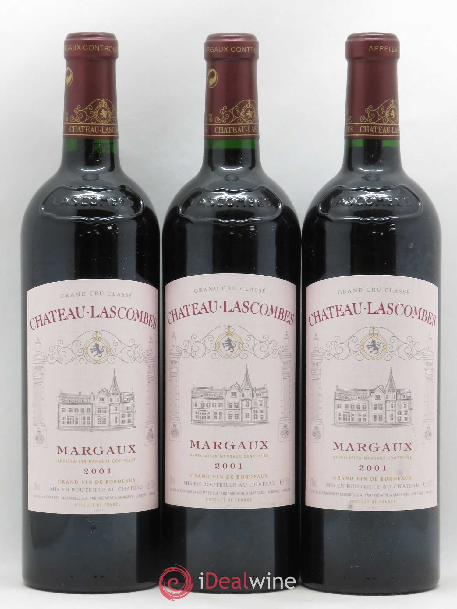 Château Lascombes 2ème Grand Cru Classé 2001 - Lot de 3 bouteilles - 0
