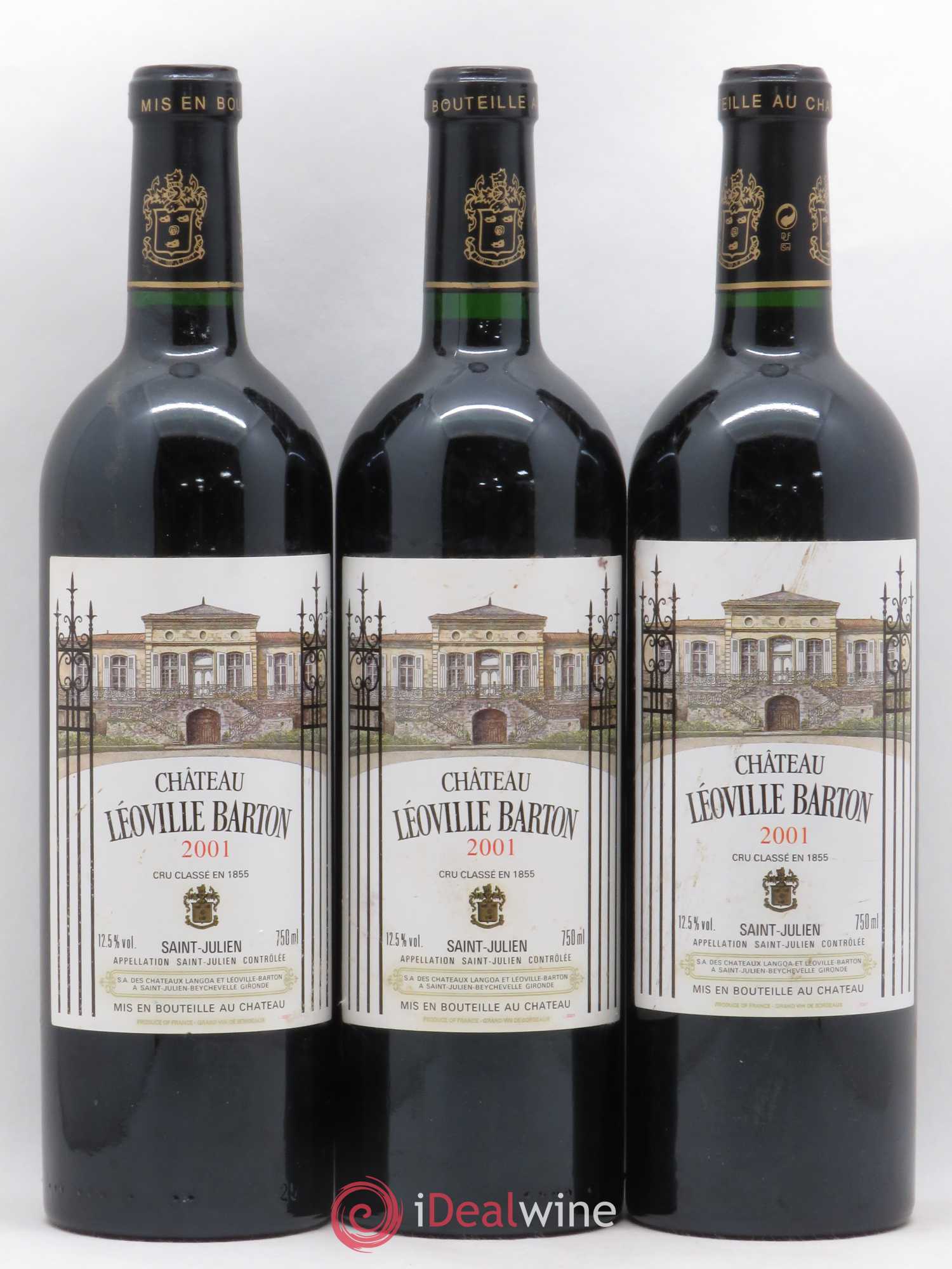 Château Léoville Barton 2ème Grand Cru Classé 2001 - Lot de 3 bouteilles - 0