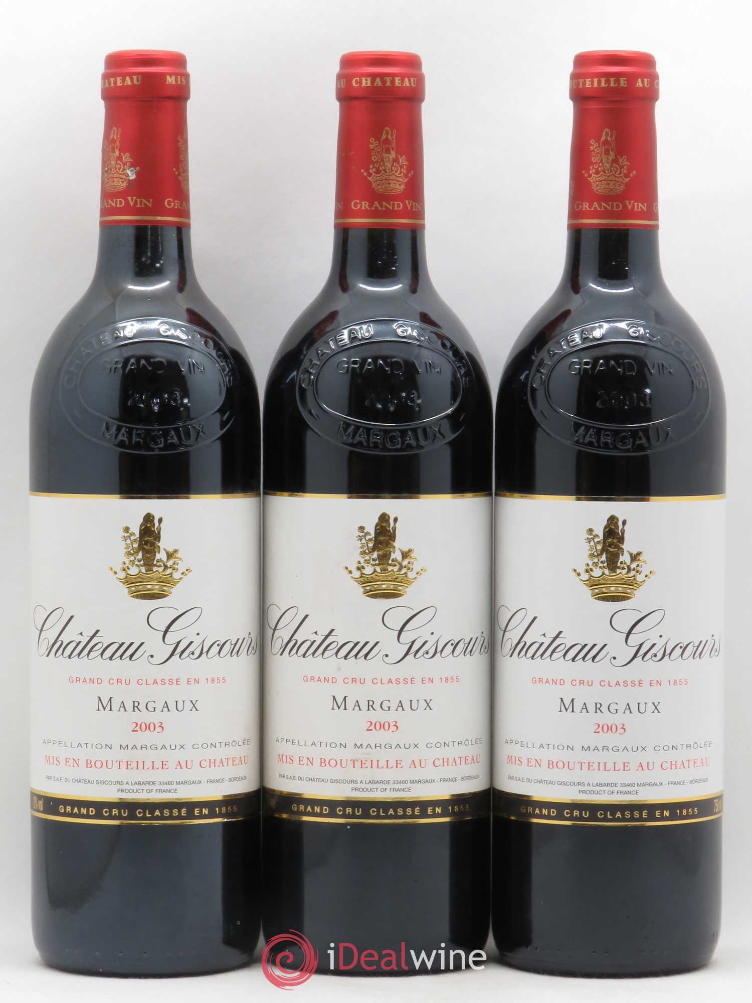 Château Giscours 3ème Grand Cru Classé 2003 - Lot de 3 bouteilles - 0