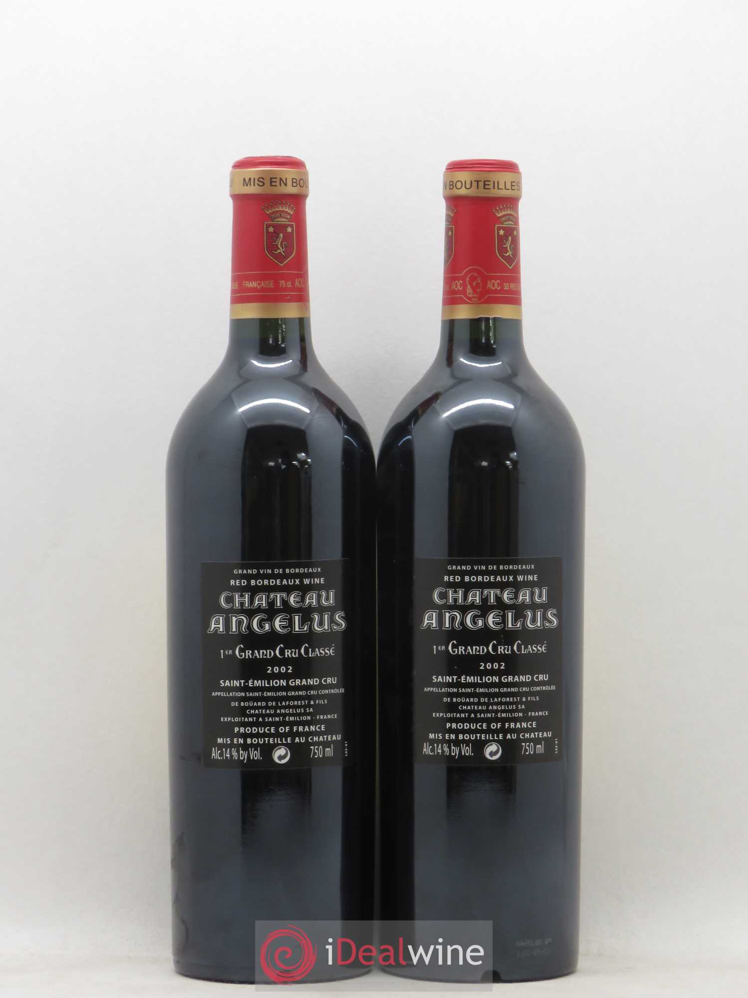 Château Angélus 1er Grand Cru Classé A 2002 - Lot de 2 bouteilles - 1