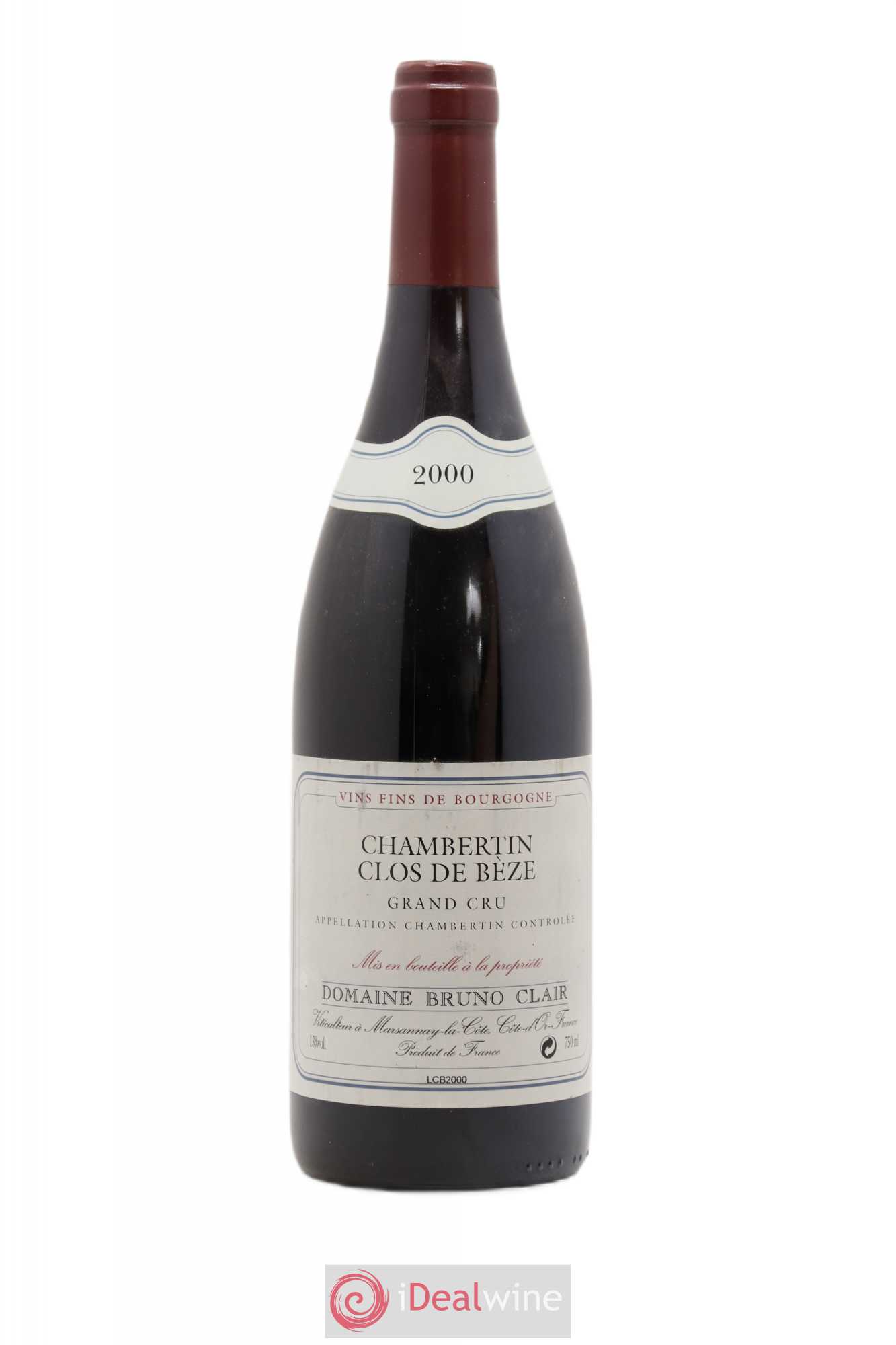 Chambertin Clos de Bèze Grand Cru Bruno Clair (Domaine) 2000 - Lot de 1 bouteille - 0