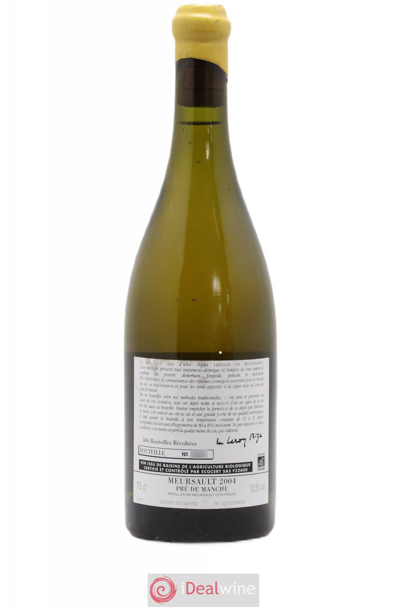 Meursault Pré de Manche d'Auvenay (Domaine) 2004 - Lot de 1 bouteille - 1