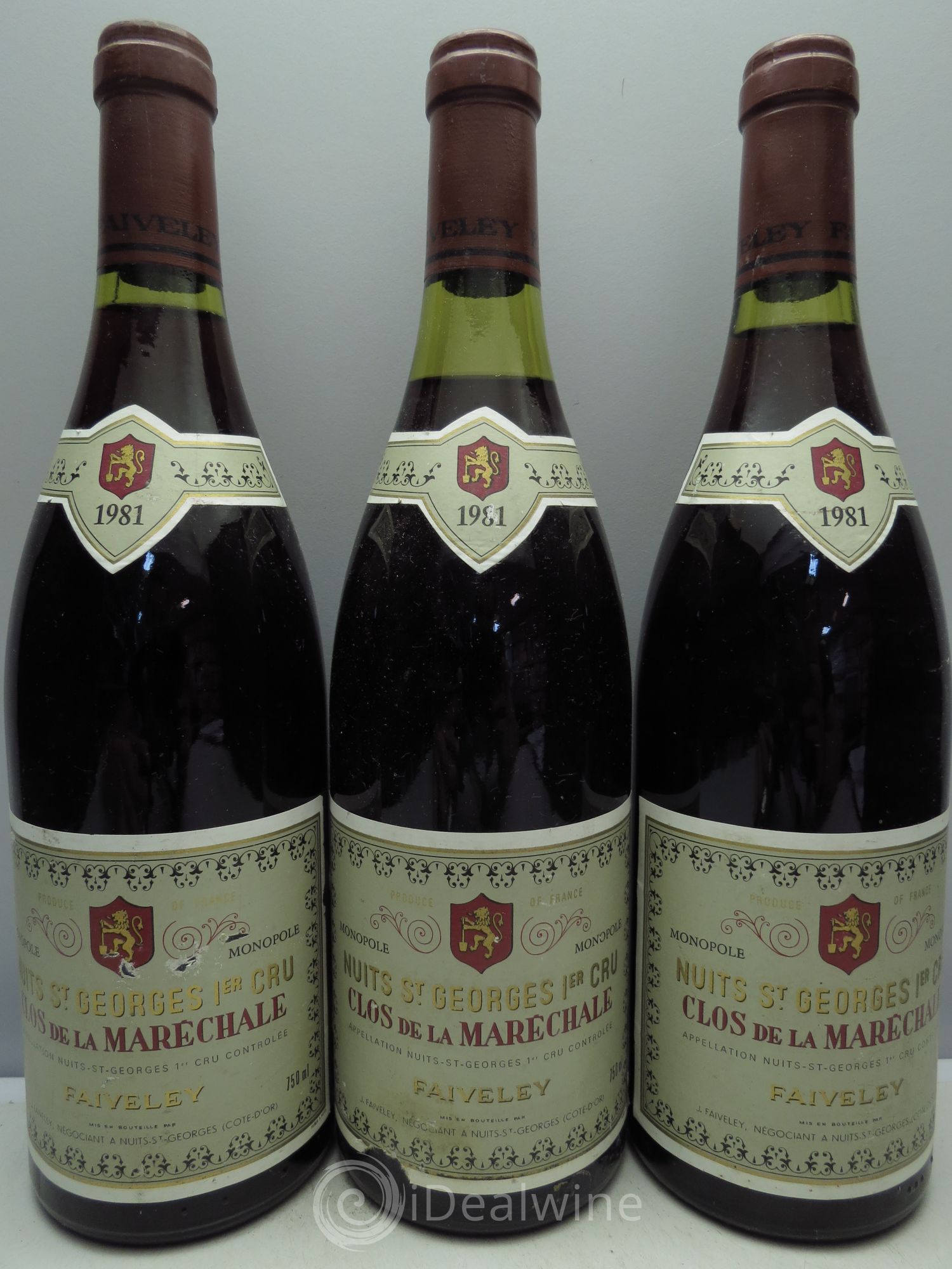 Nuits-Saint-Georges 1er Cru Clos de La Maréchale Jacques-Frédéric Mugnier 1981 - Lot de 3 bouteilles - 0