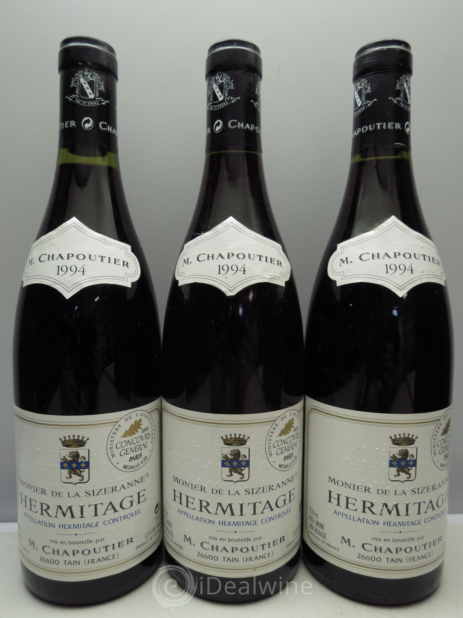 Hermitage Monier de La Sizeranne Chapoutier 1994 - Lot de 3 bouteilles - 0