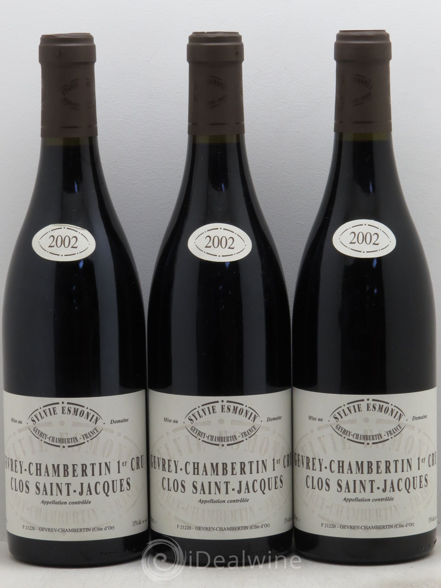 Gevrey-Chambertin 1er Cru Clos Saint Jacques Sylvie Esmonin 2002 - Lot de 3 bouteilles - 0