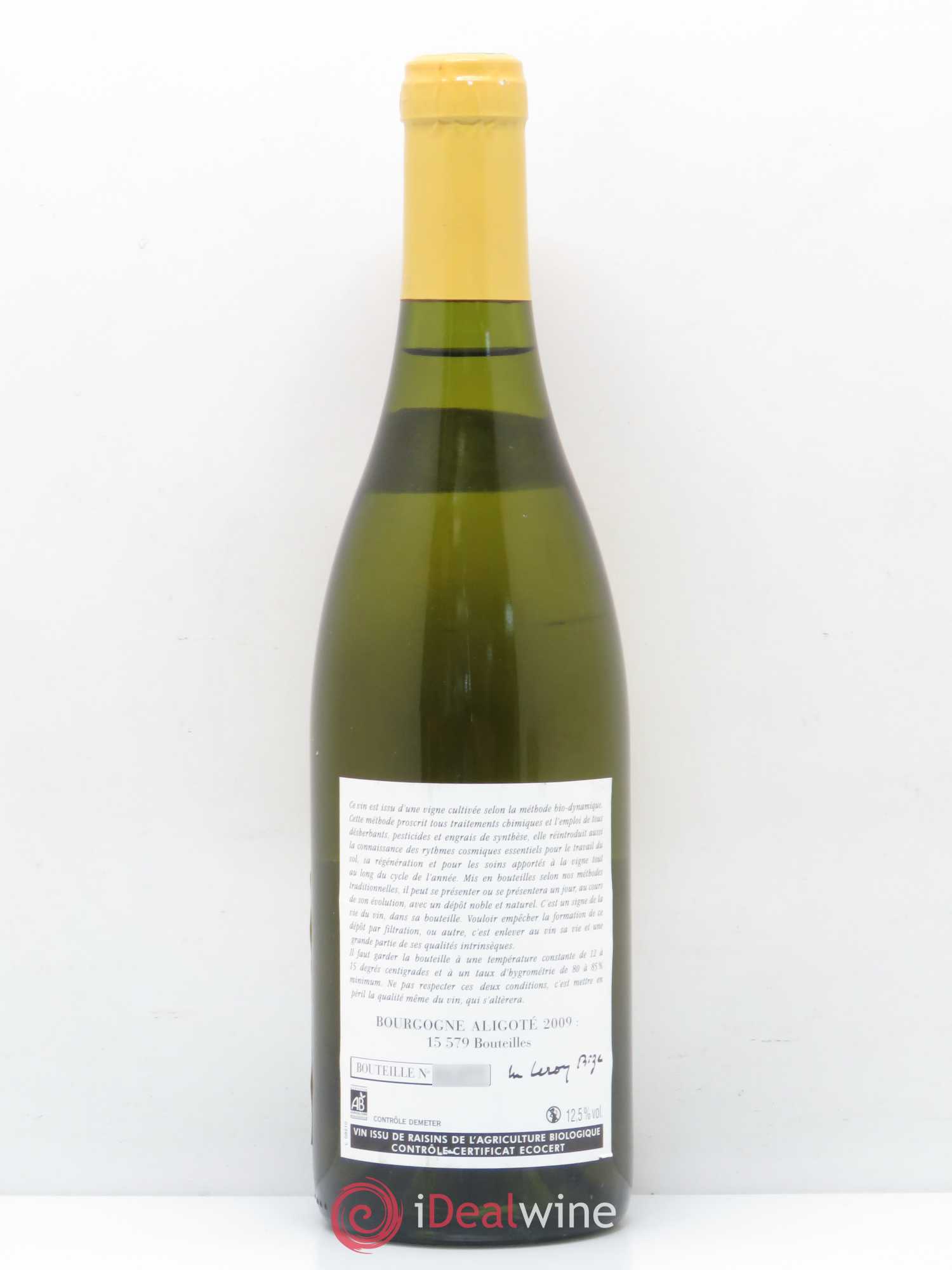 Bourgogne Aligoté Leroy (Domaine) 2009 - Lot de 1 bouteille - 1