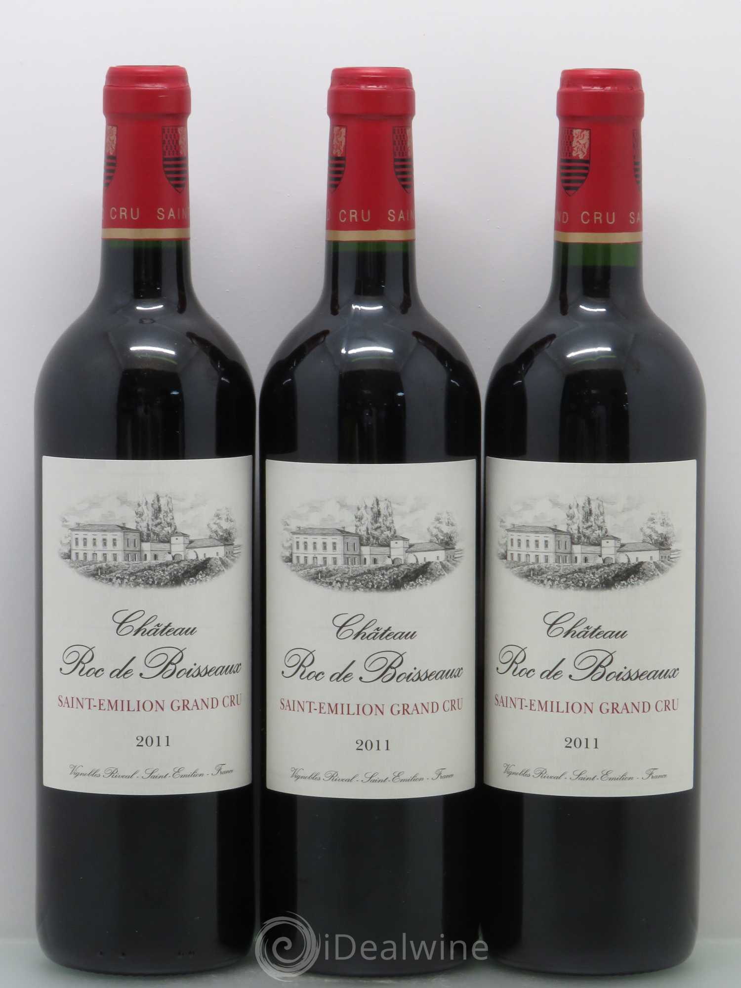 Saint-Émilion Roc de Boisseaux - Saint Emilion Grand Cru 2011 - Lot de 3 bouteilles - 0